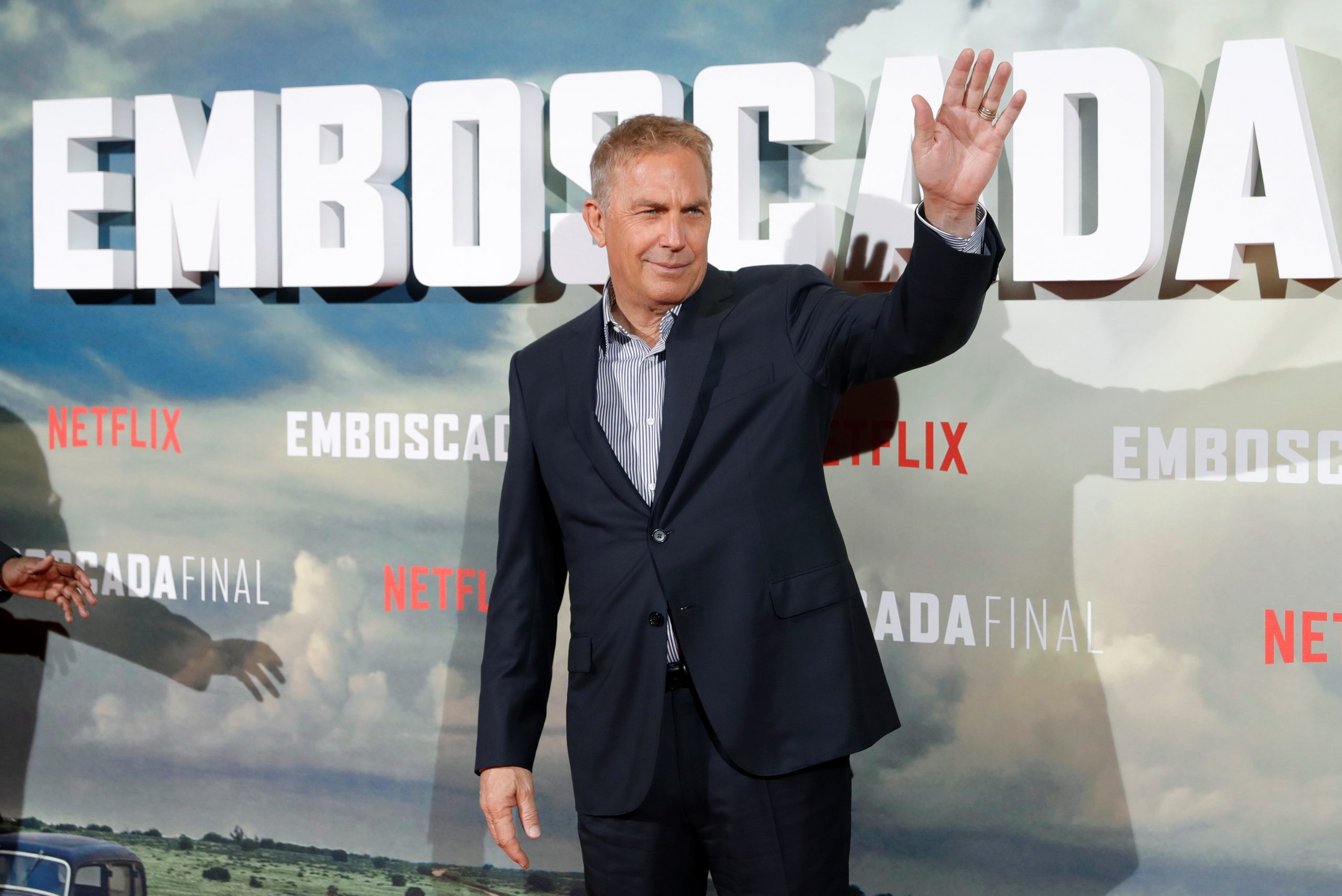 epa07463410 US actor/cast member Kevin Costner poses during the presentation of his movie 'The Highwaymen' in Madrid, Spain, 25 March 2019. The Netflix movie is released in Spain on 29 March.  EPA-EFE/JUANJO MARTIN