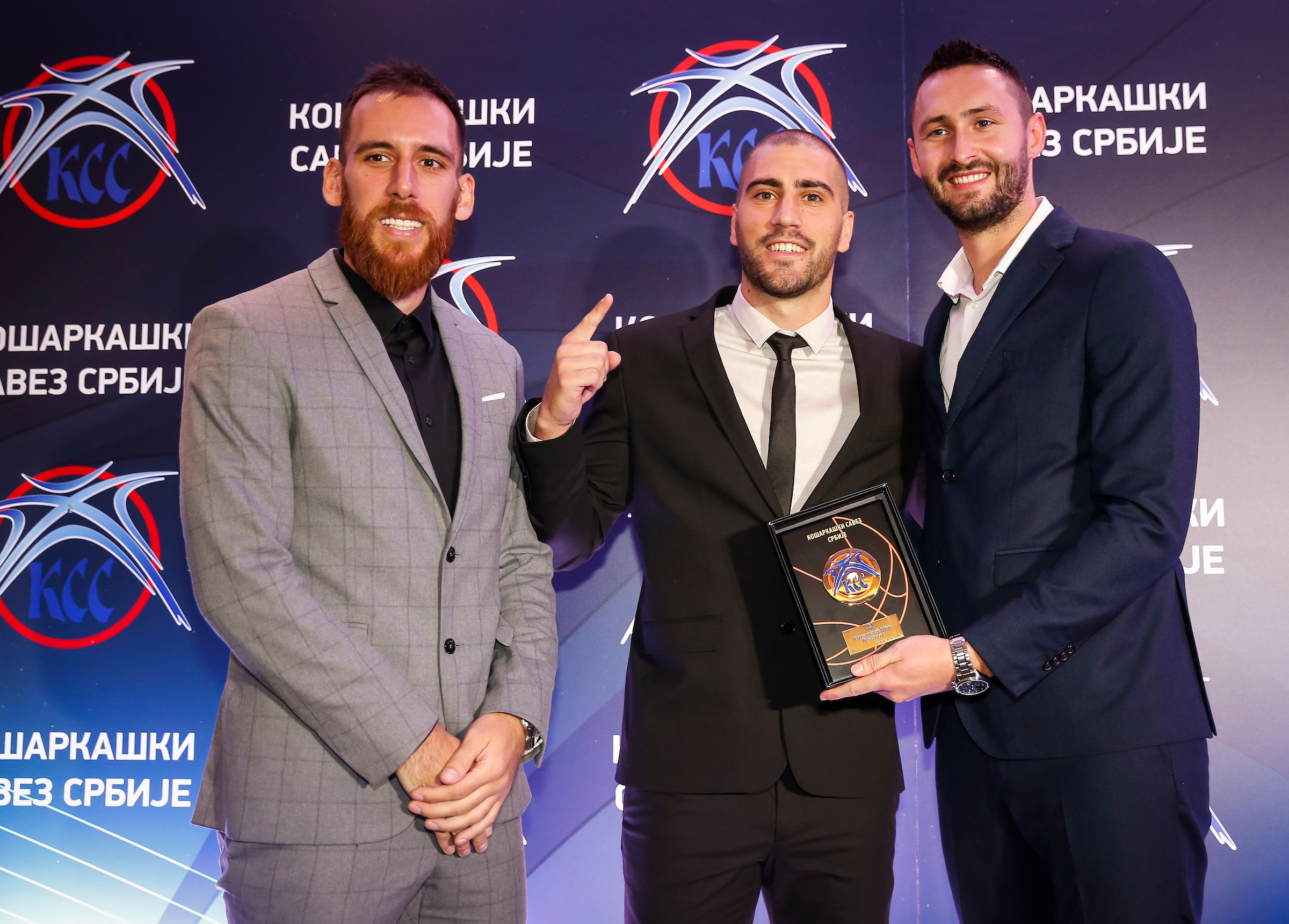 Kosarkaski Savez Srbije-Godisnje nagrade najboljim igracim 
Basket Reprezentacija Srbije Dusan Domovic Bulut (C) Dejan Majstorovic Marko Zdero and Marko Savic
Beograd, 30.12.2016.
foto: Srdjan Stevanovic/Starsportphoto ©