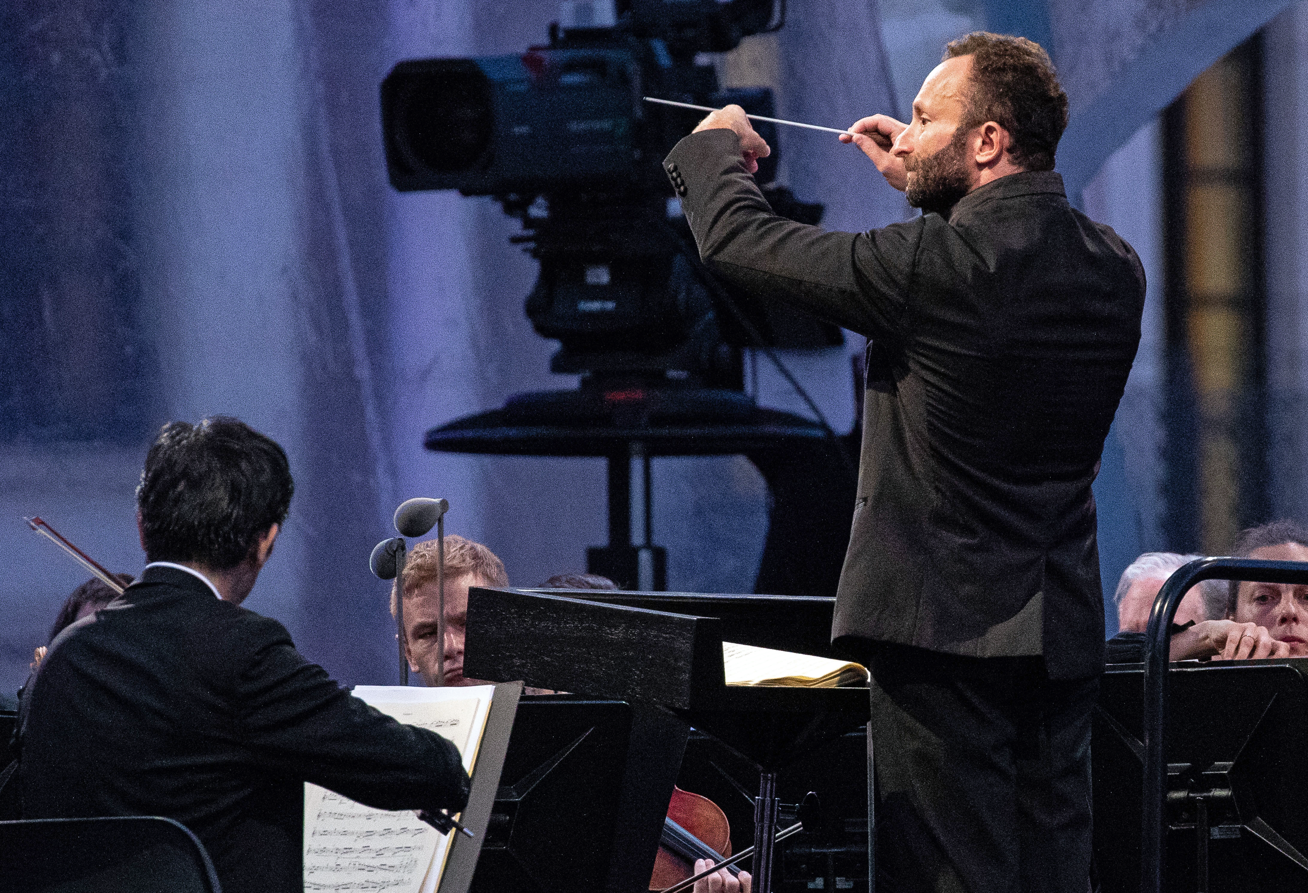 Berlin Philharmonic performs under the Brandenburg Gate in Berlin