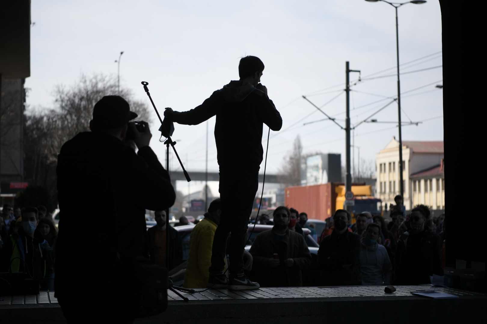 Beograd 27. mart 2021. Protest umetnika ispred zgrade BIGZ-a i iseljenja iz iste Foto:Dragan Mujan/Nova.rs