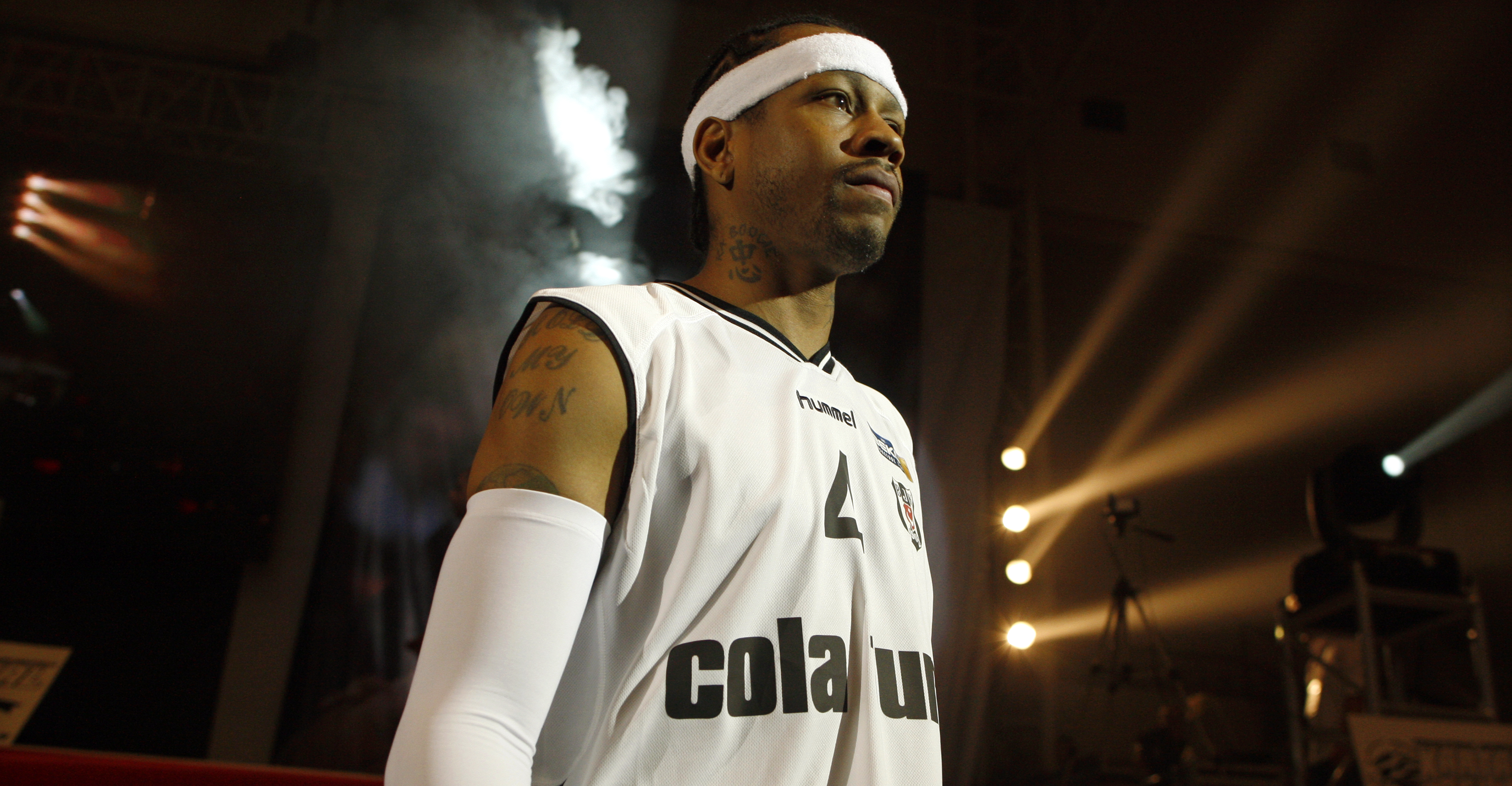 Former NBA player Allen Iverson during a signing ceremony in Istanbul.