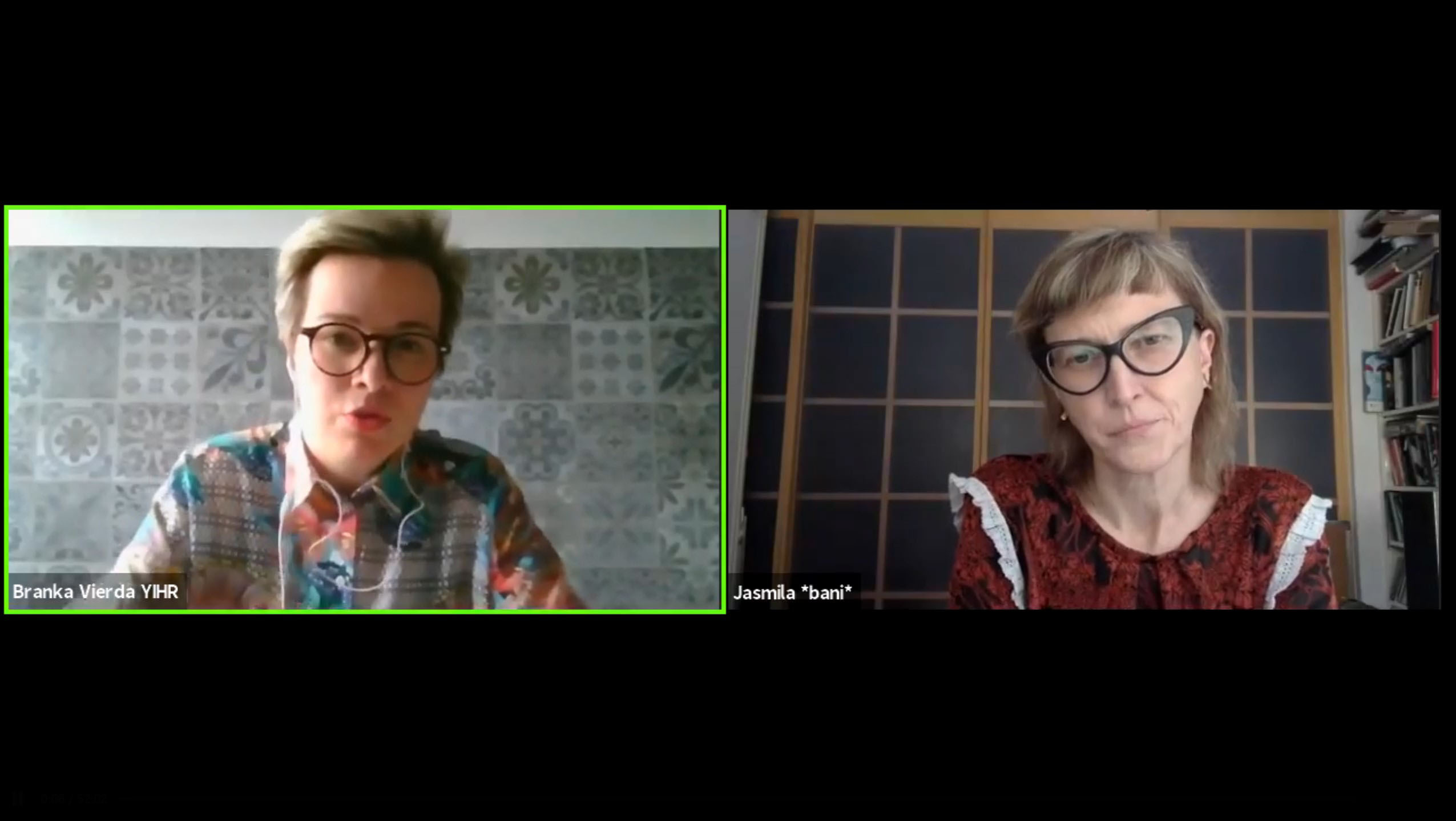 Branka Vierda, Jasmila Žbanić Foto: Printscreen/Facebook/YIHR Srbija