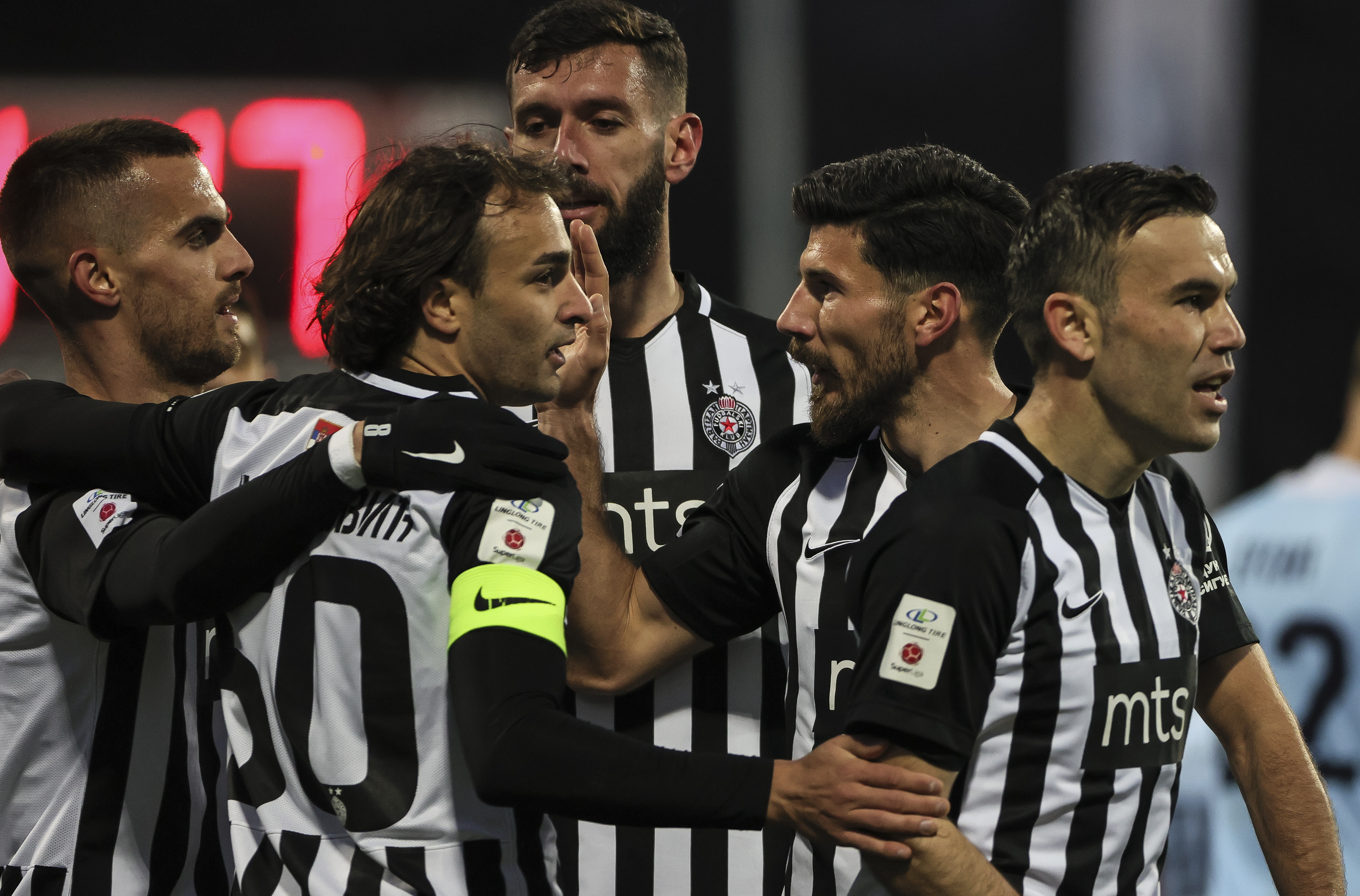 Fudbal-Super League Season 2020/2021
Rad v Partizan
from left Filip Holender Lazar Markovic Aleksandar Scekic Milos Jojic Bibras Natkho Natcho celebrate
Beograd, 03.07.2021.
foto: Srdjan StevanovicStarsportphoto ©