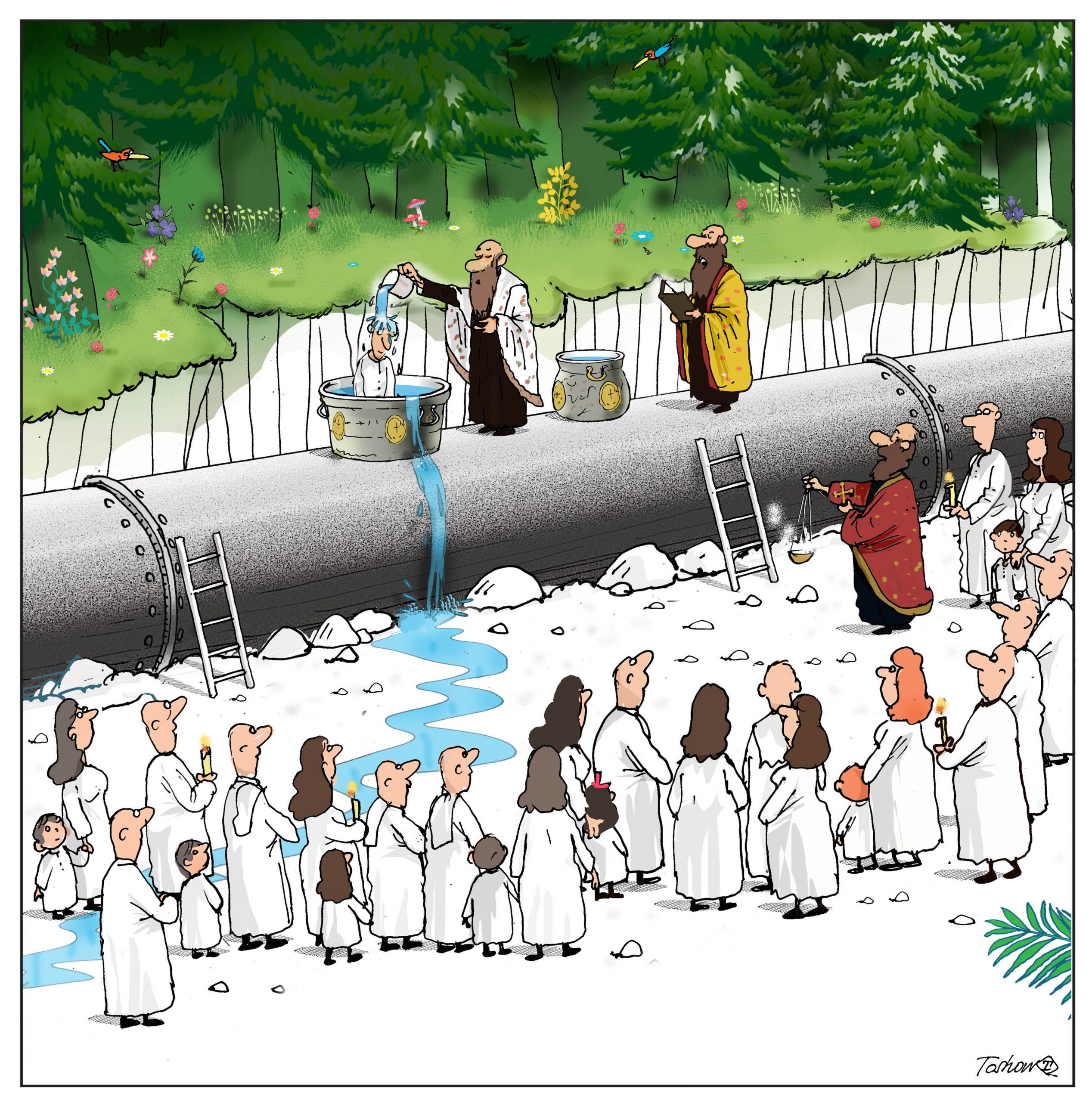 Međunarodni konkurs karikature mini hidroelektrane maxi razaranje Ilustracija: Tošo Borković