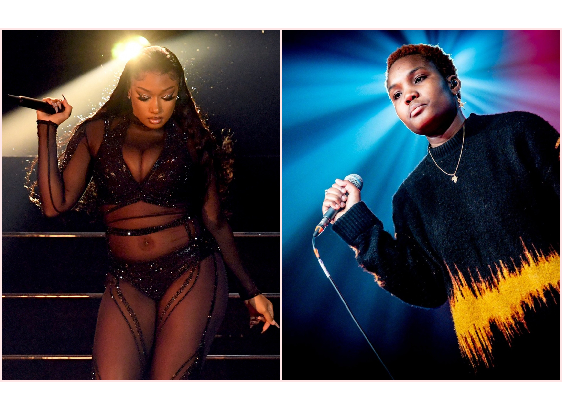 collage Megan Thee Stalion i Arlo Parks a