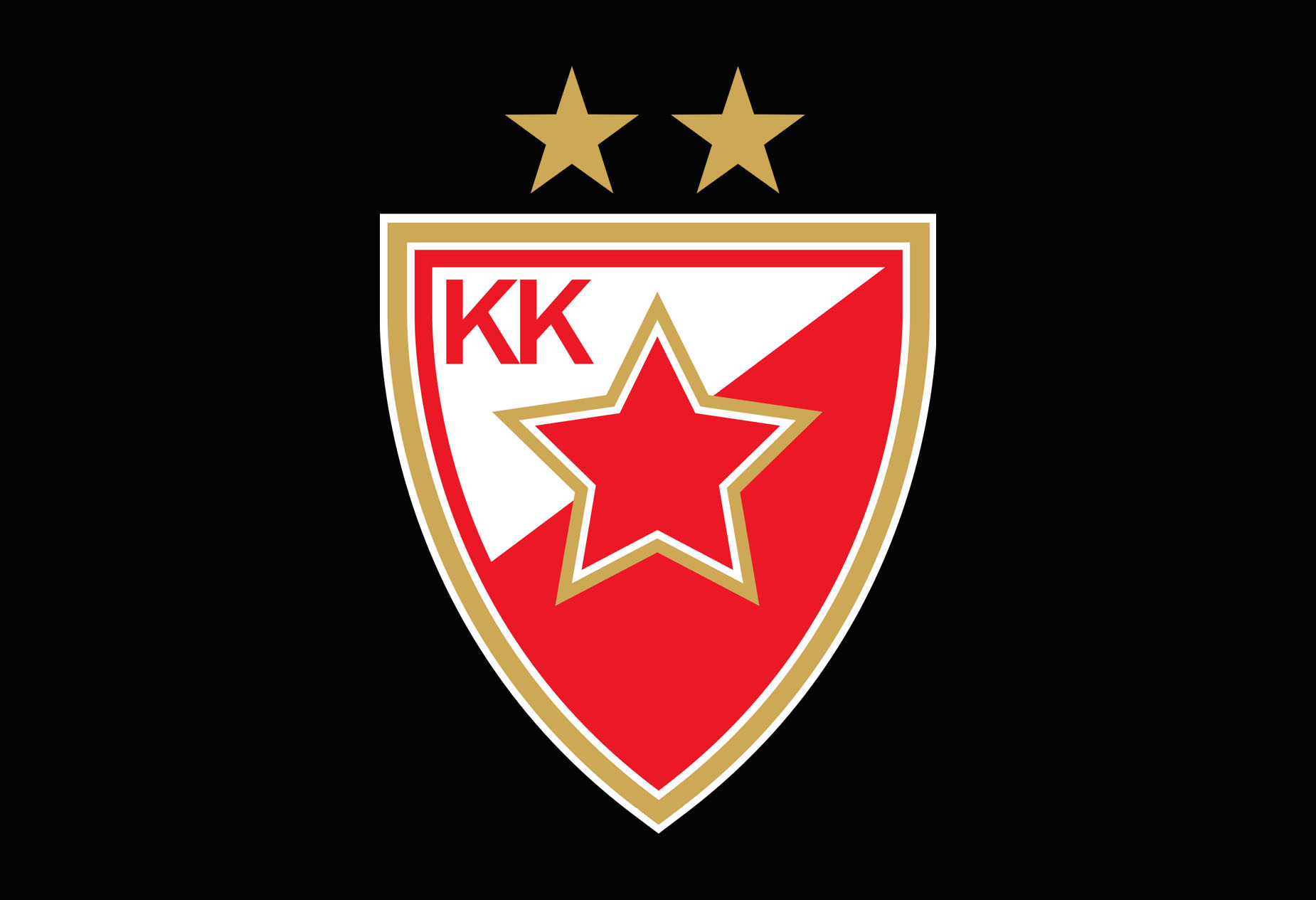 Logo KK Crvena Zvezda crna pozadina