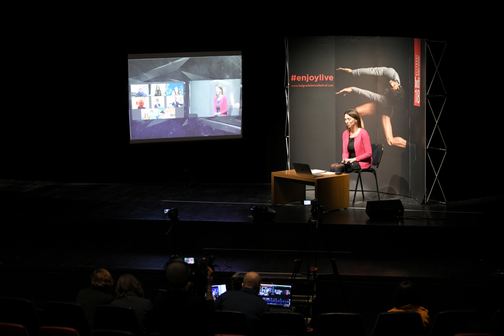 Beograd, 04.02.2021. KZŠ, Jugoslovensko dramsko pozorište, Prvaci i solisti,Njujork siti balet, trupa Malpaso iz Havane,
Nacionalni teatar za igru iz Budimpešte, razgovor sa novinarima i umetnicima iz inostranstva... Aja Jung Foto: Dragan Mujan/Nova.rs