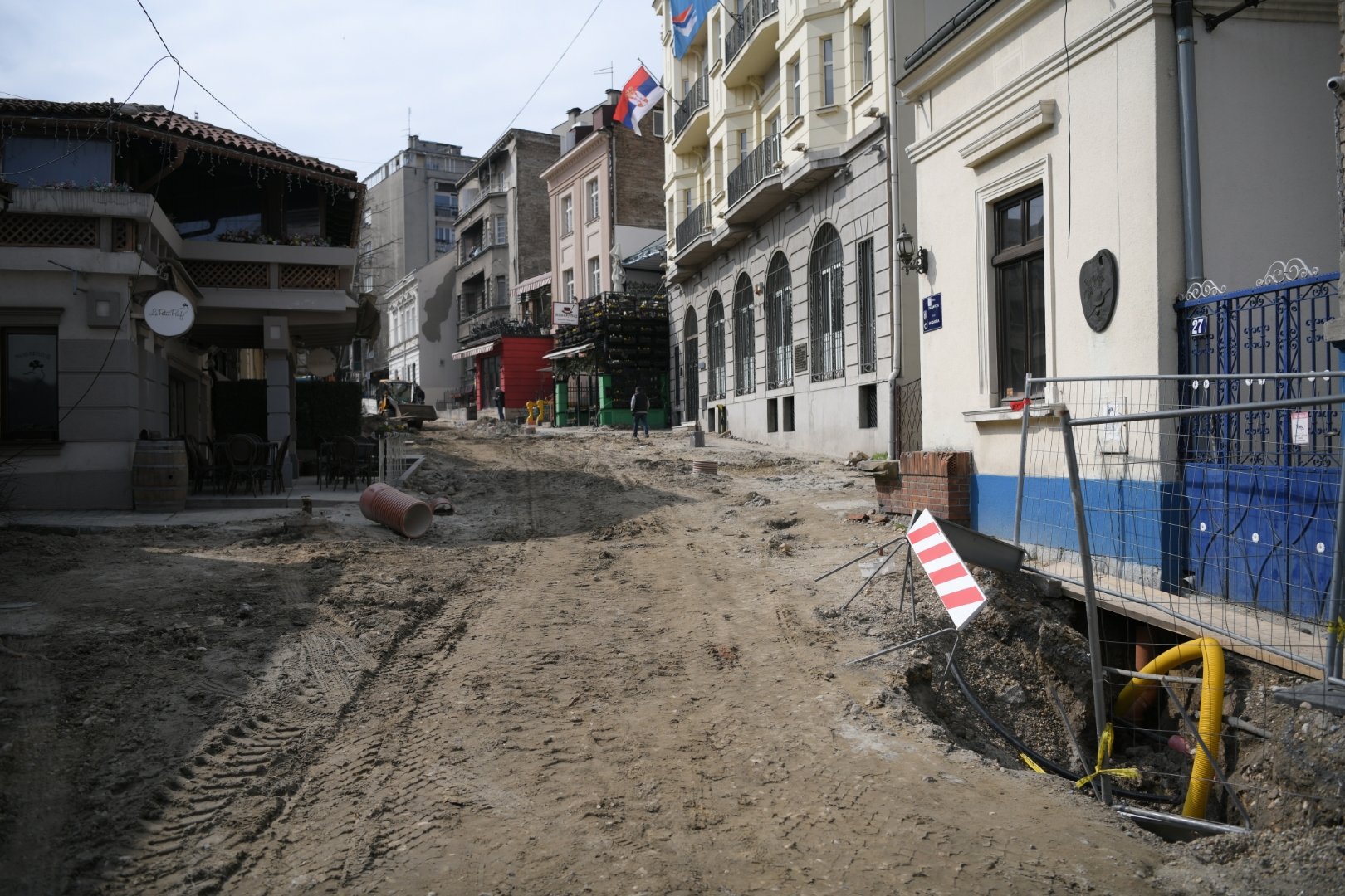 Beograd 17. mart 2021. Skadarska ulica, Skadarlija, radovi Foto:Dragan Mujan/Nova.rs