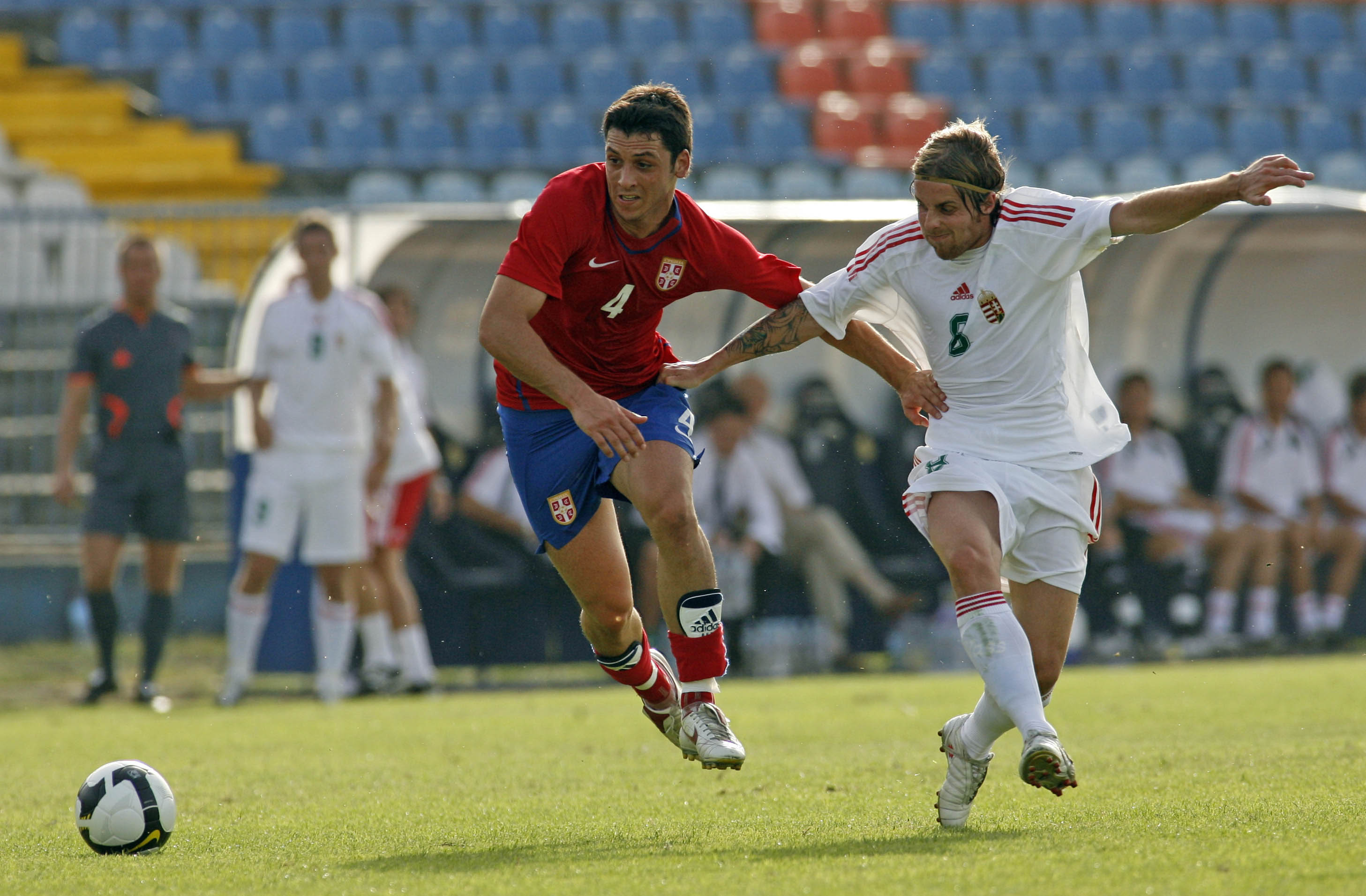 Sport Fudbal Soccer U21 Srbija Madjarska Serbia Hungary Mladi Reprezentacija National Team  Gojko Kacar 7.9.2008. (credit image © photo: Pedja Milosavljevic)