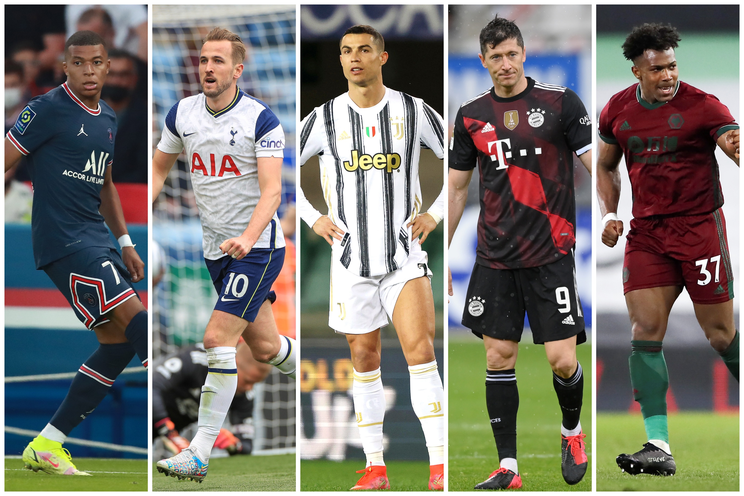 Kilijan Mbape, Hari Kejn, Kristijano Ronaldo, Robert Levandovski, Adame Traorea, kombo Foto: EPA-EFE/Christophe Petit Tesson/Mike Egerton/FILIPPO VENEZIA/Matthias Hangst/Andrew Couldridge