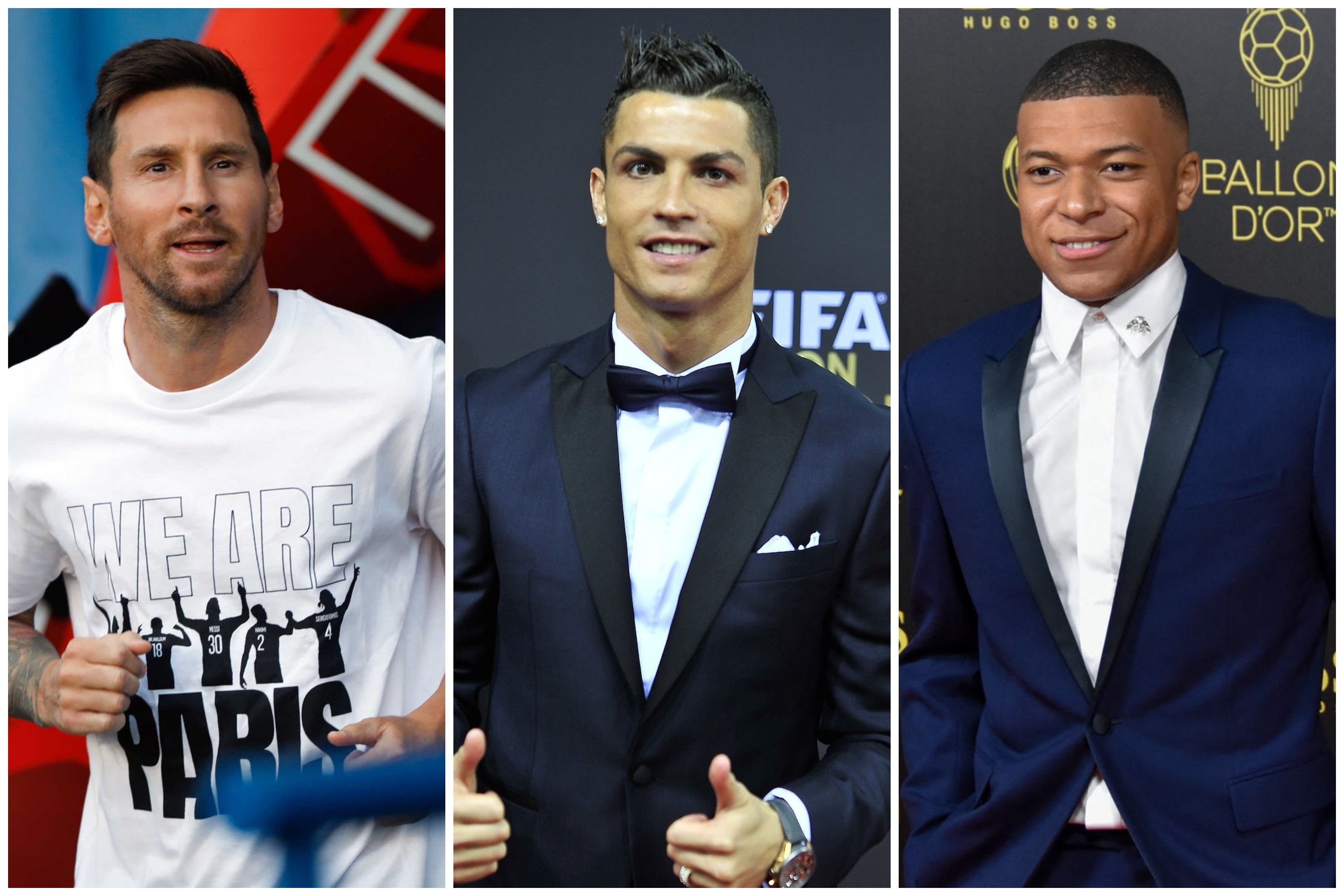 Lionel Messi, Lajonel Mesi, Cristiano Ronaldo, Kristijano Ronaldo, Kylian Mbappe, Kilijan Mbape, kombo Foto: CRY-Mehdi Taamallah / The Photo One / Marcio Machado / Zuma Press / Antoine Massinon / AFP / Profimedia