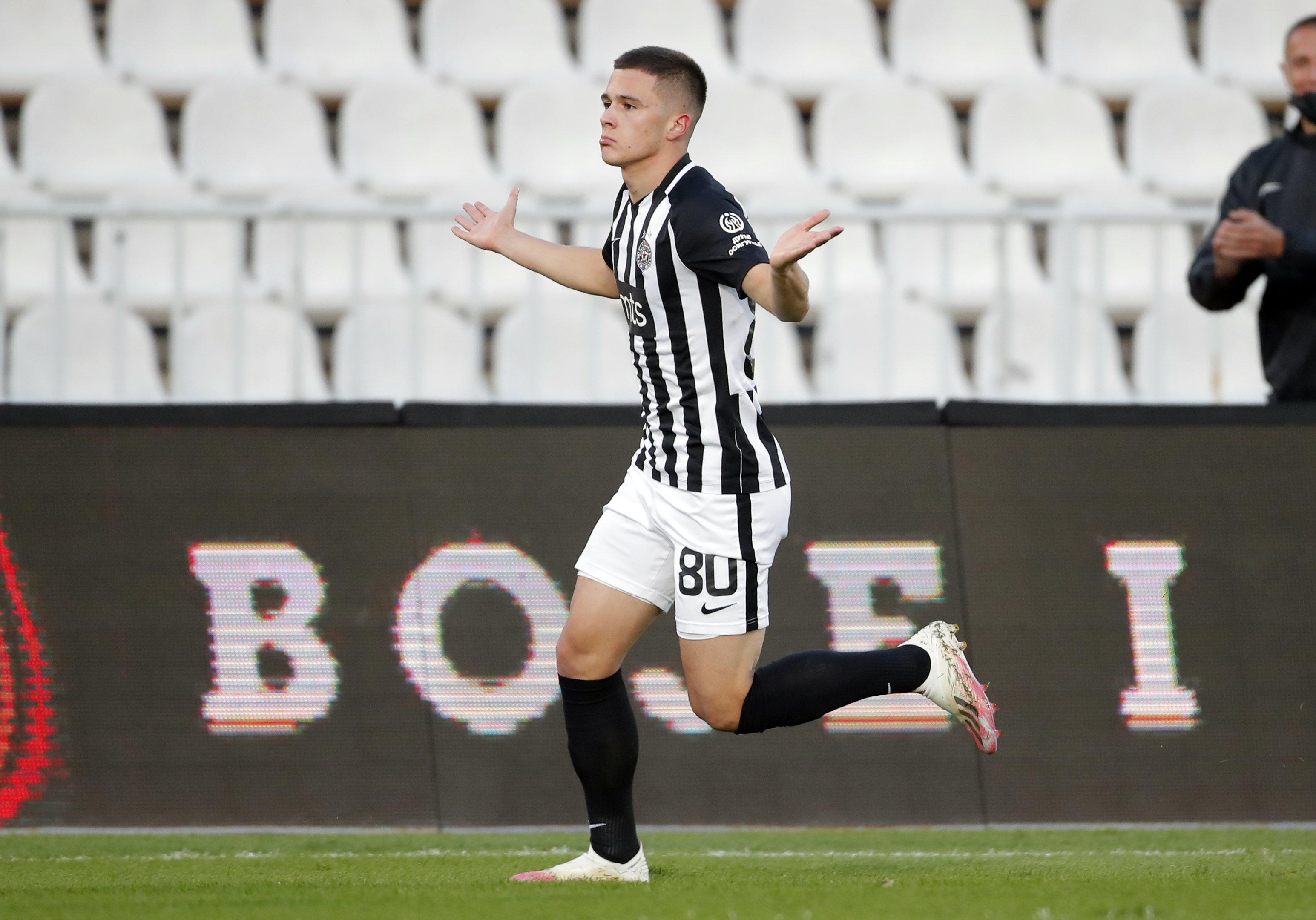 Filip Stevanovic Belgrade, Serbia, October 18. 2020. Superliga, Super liga Srbije, Partizan -  Crvena Zvezda, Beopgrad, Srbija foto: Pedja Milosavljevic /  STARSPORT