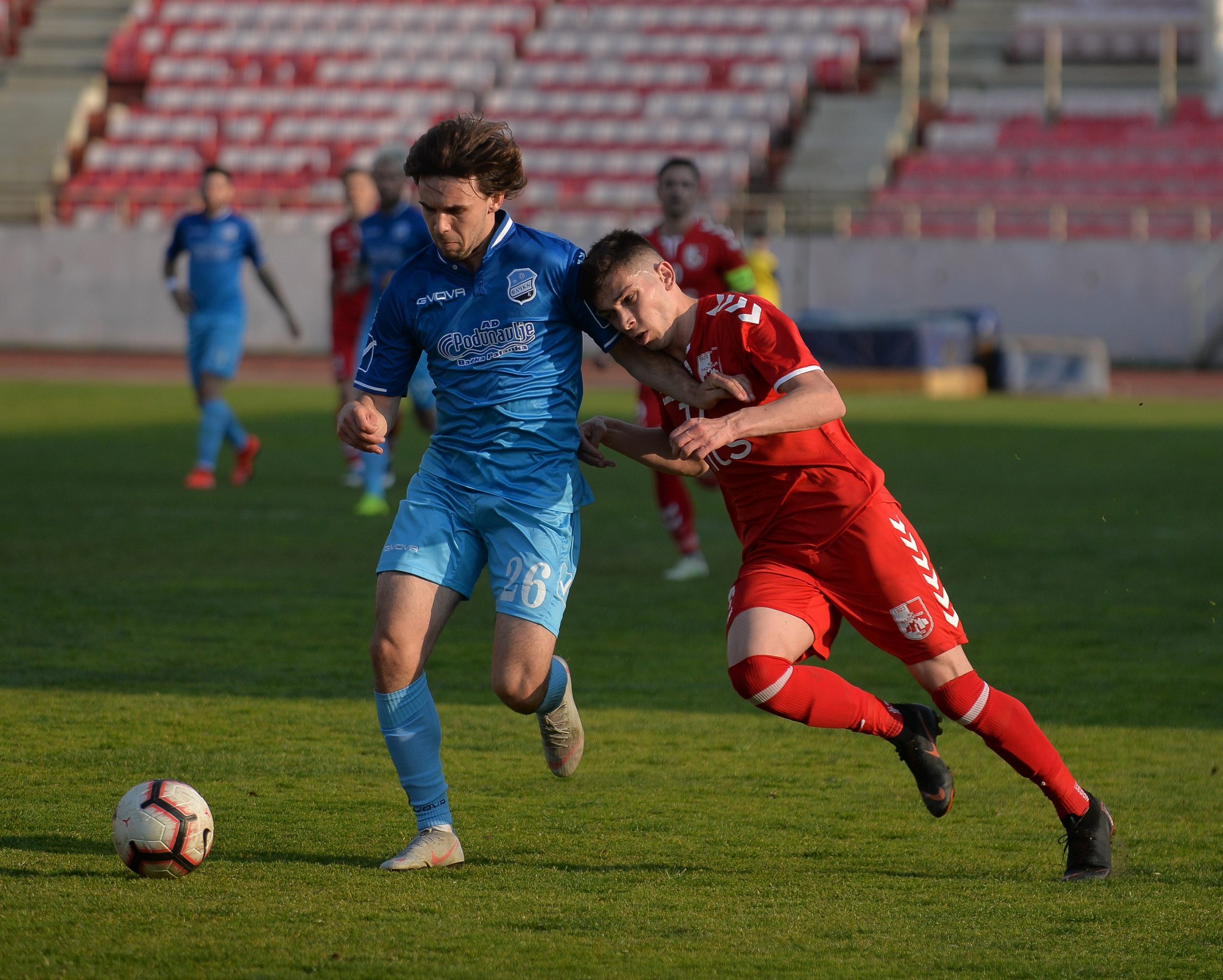 April 07. 2019. Nis, Srbija, Radnicki Nis, Super liga Srbije, Bačka(credit image &amp; photo: Vanja Keser / STARSPORT) Aleksandar Kostić, Lazar Randjelović