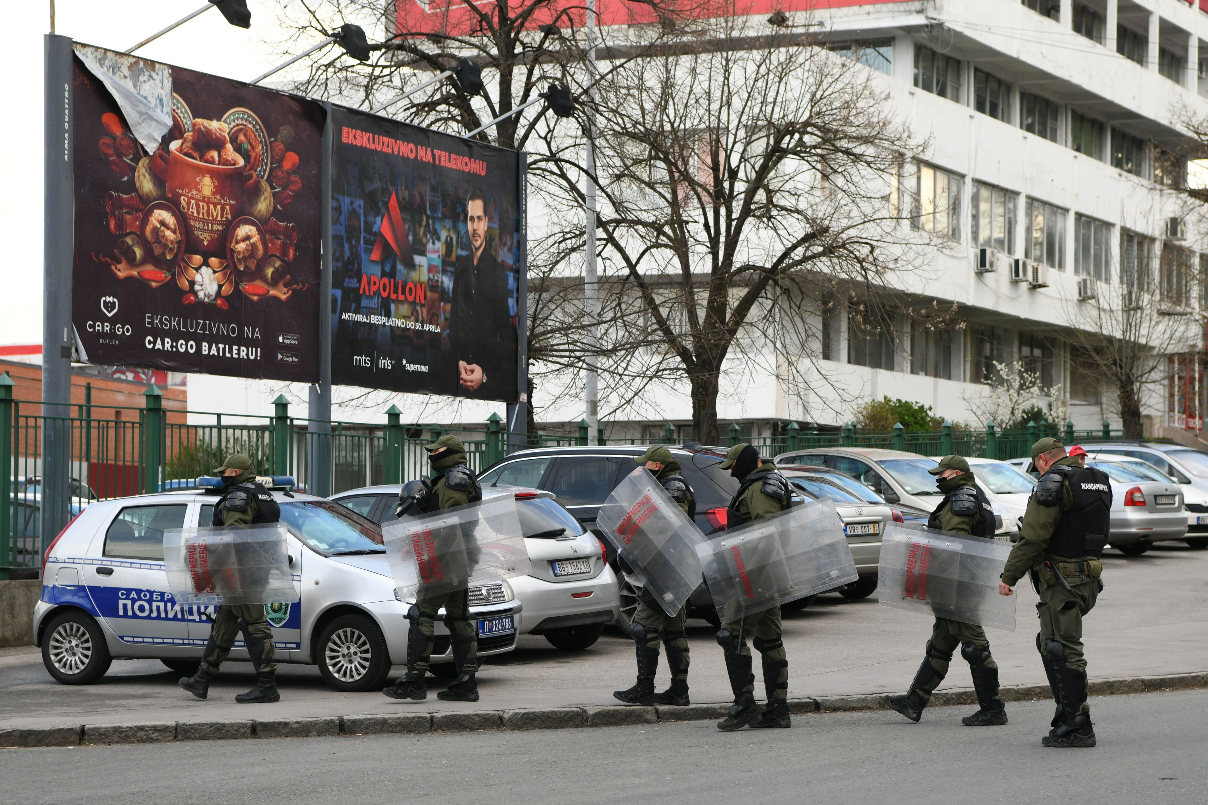 Beograd 07. april 2021. Atmosfera ispred stadiona pred derbi pripadnici reda i mira policija i zandarmerija na beogradskim ulicama Foto:Goran Srdanov/Nova.rs