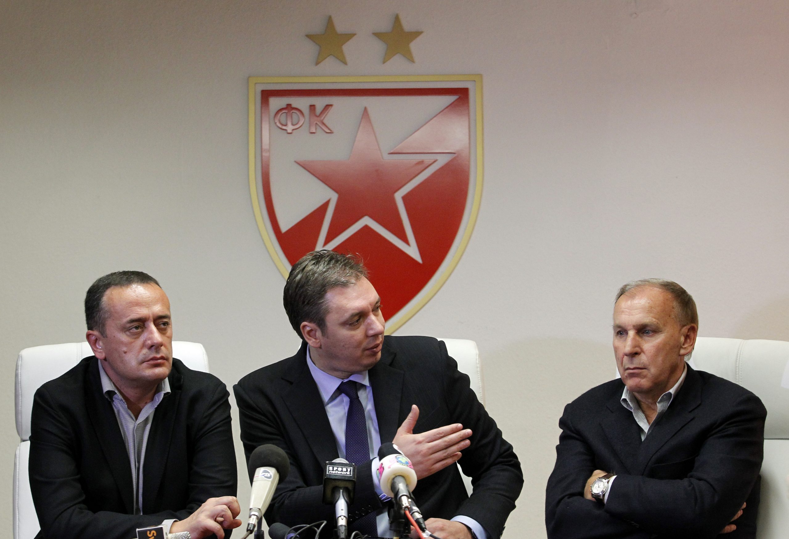 Aleksandar Antic, Aleksandar Vucic, Dragan Dzajic, Radna Grupa Crvena Zvezda in Belgrade Serbia, November 14, 2012. (credit &amp; photo: Pedja Milosavljevic / +381 64 1260 959 / thepedja@gmail.com / STARSPORT)