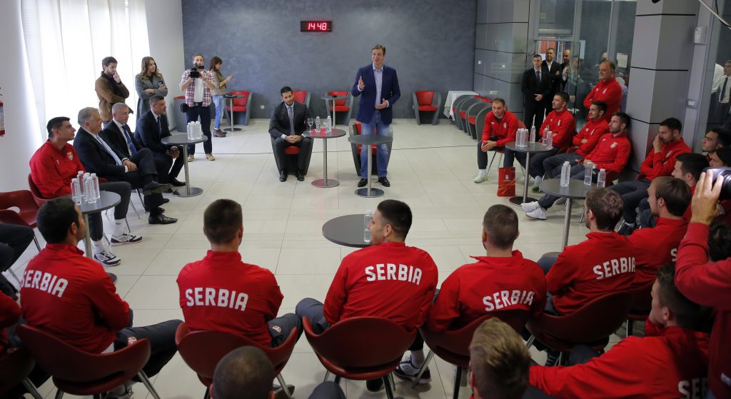 Aleksandar Vucic  Reprezentacija Srbije, fudbal, Stara Pazova , Oktobar 8. 2015 Beograd, Srbija  (credit image &amp; photo: Pedja Milosavljevic / STARSPORT)