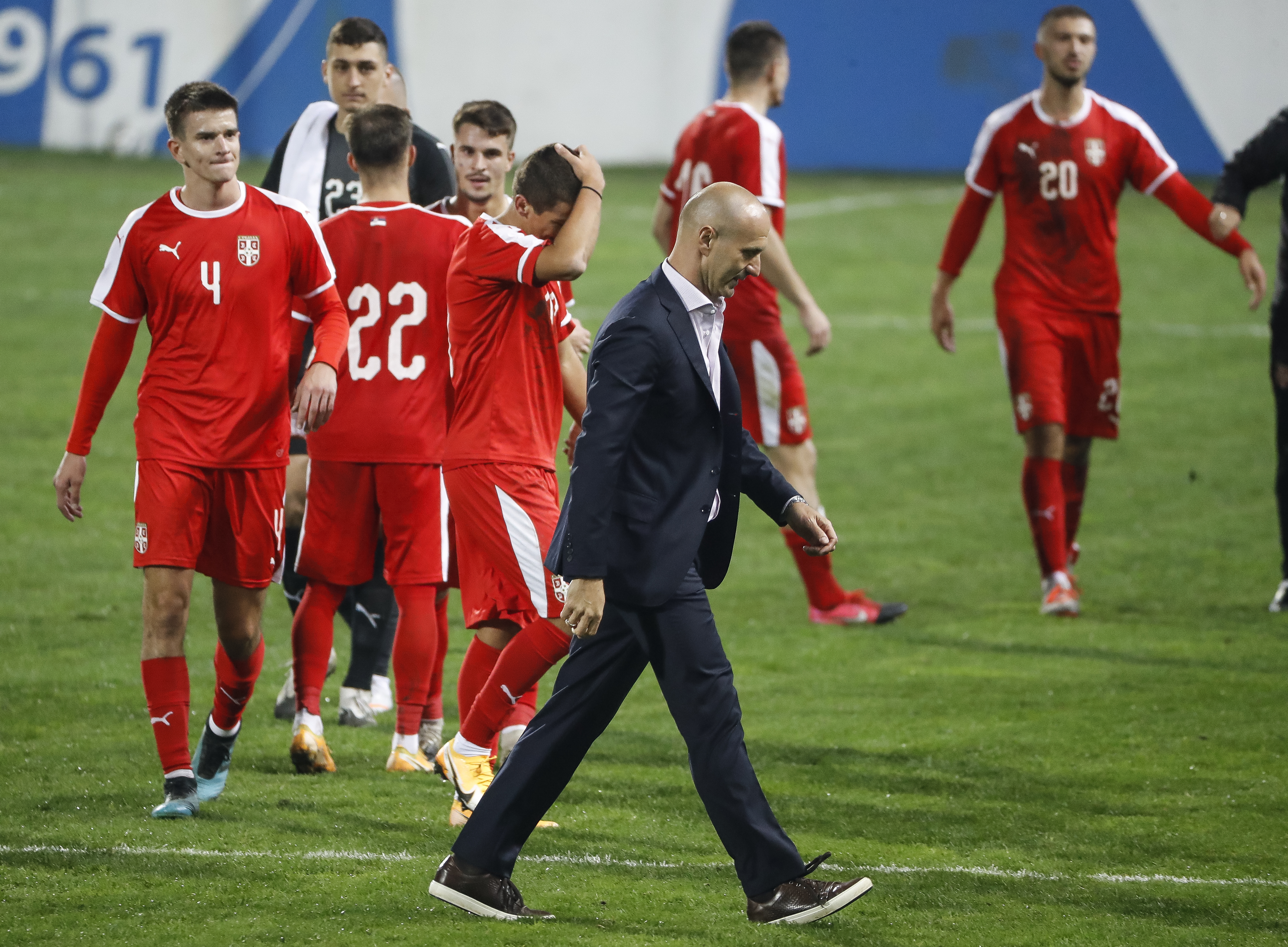 Fudbal Soccer Fudbalska Reprezentacija Srbije U21
Kvalifikacije za U21 EURO 2021 Hungary &amp; Slovenia
Srbija U21 v Poljska U21
head coach Ilija Stolica (C) Mirko Topic (L)
Gornji Milanovac, 09.10.2020.
foto: Srdjan Stevanovic/Starsportphoto ©