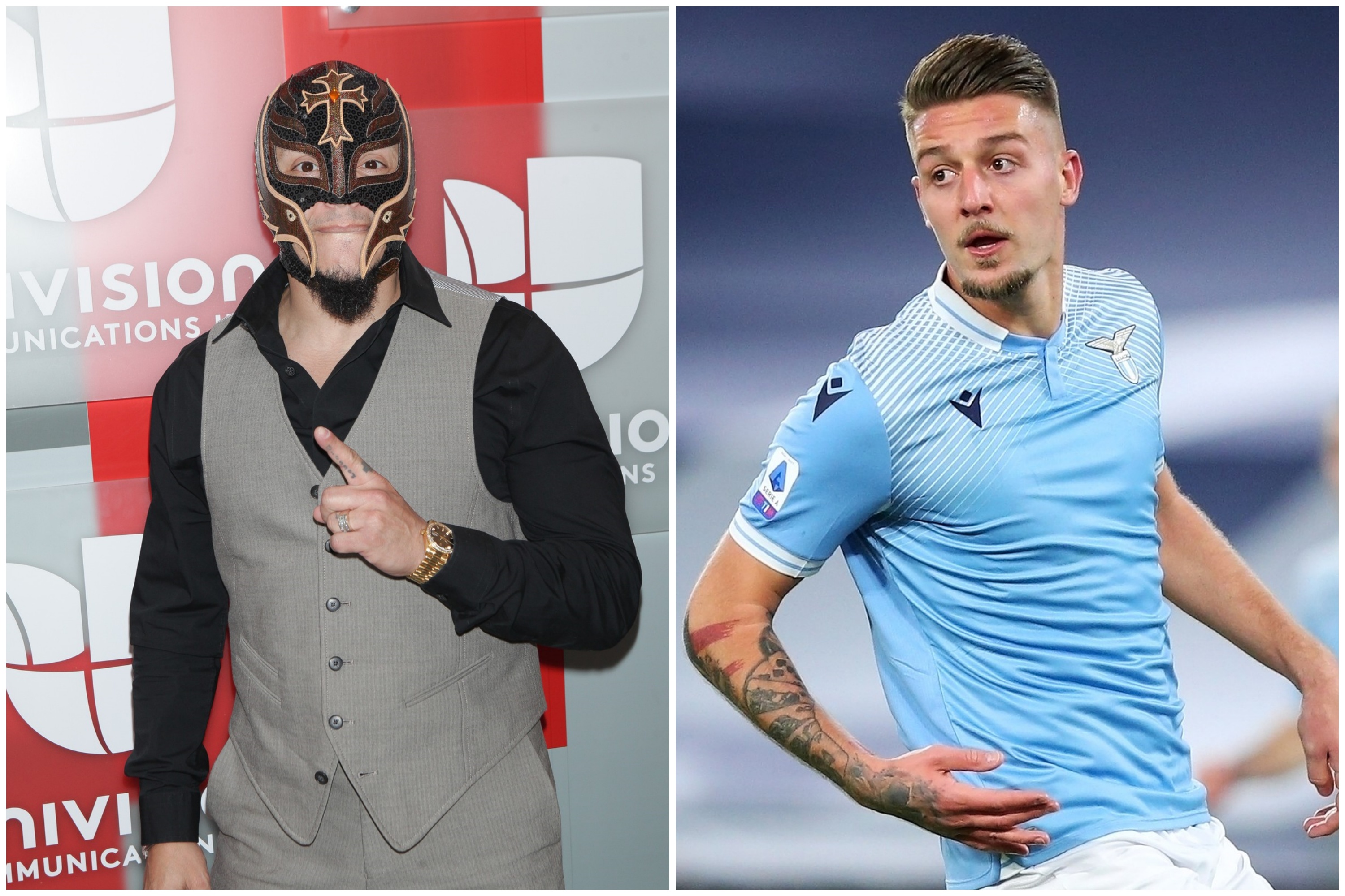 Rej Misterio, Rey Mysterio, Sergej Milinković Savić, kombo Foto: AKM Images / Backgrid USA / Dppi/Federico Proietti / Zuma Press / Profimedia