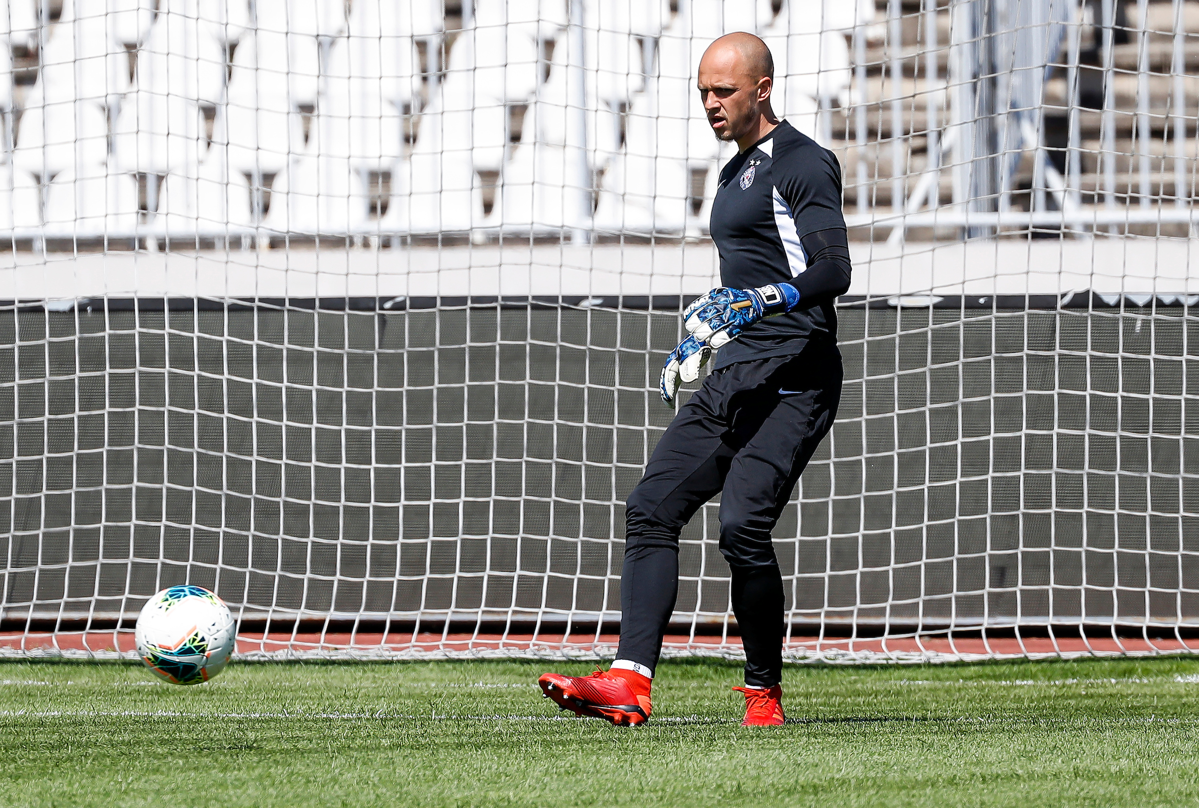 Fudbal Super League Season 2019-2020-FK Partizan prijateljski mec posle prekida prvenstva uzrokovanog epidemijom COVID-19 Korona Corona virusom
Partizan v Zemun
goalkeeper Nemanja Stevanovic
Beograd, 22.05.2020.
foto: Srdjan Stevanovic/Starsportphoto ©