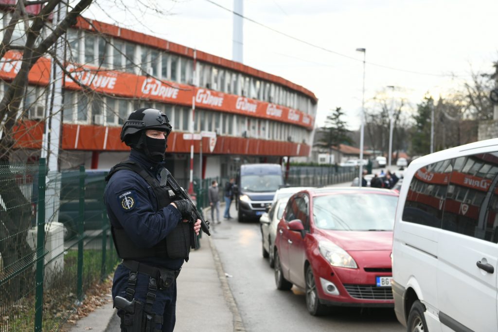 Beograd 04.02.2021. Policija ispred stadiona Rajko Mitić, stadion Crvene Zvezde, stadion, Crvena Zvezda Foto: Vesna Lalić/Nova.rs