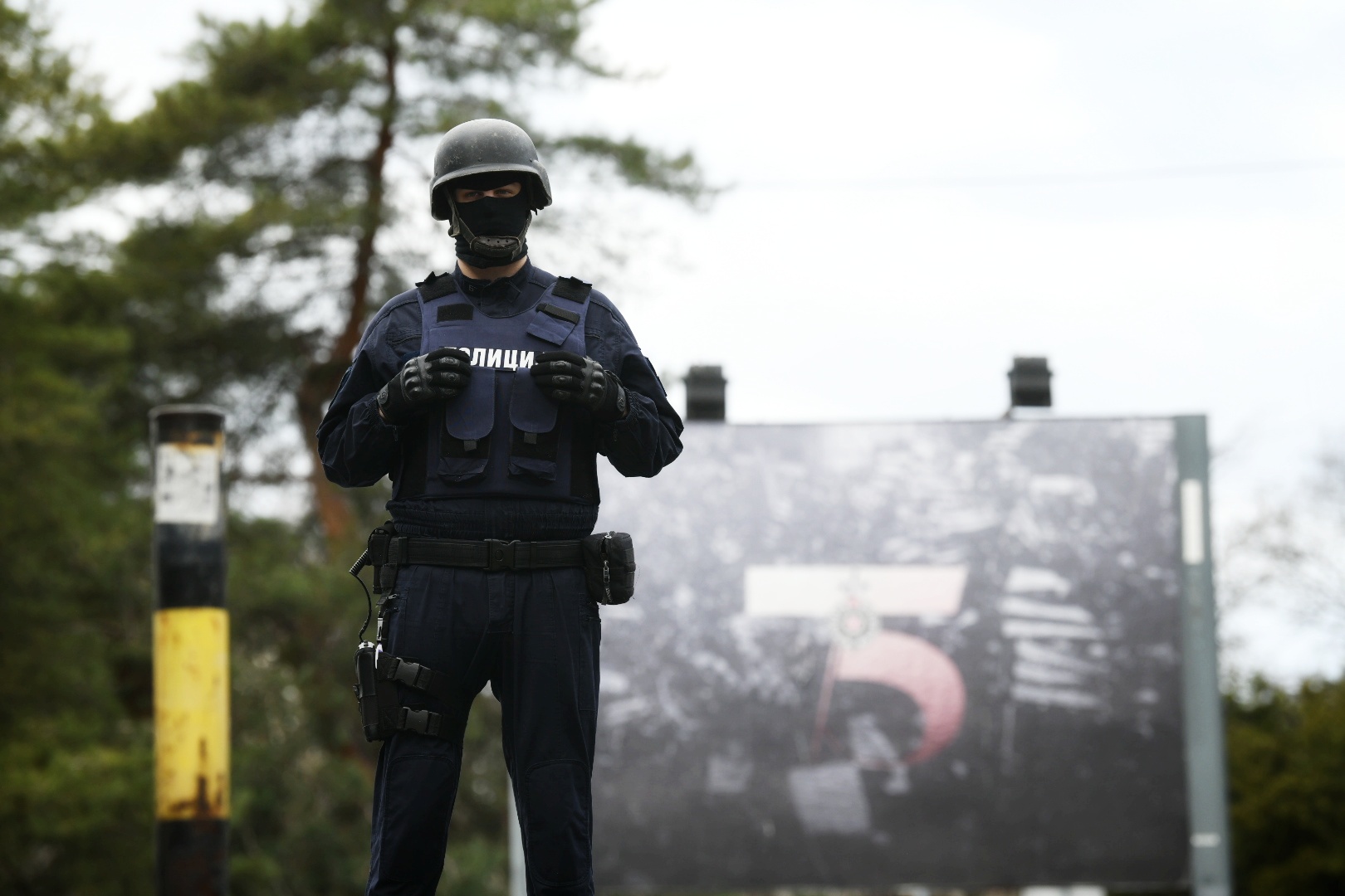 Beograd 04.02.2021. Policija ispred stadiona fudbalskog kluba Partizan, Partizan, žandarmerija Foto: Vesna Lalić/Nova.rs