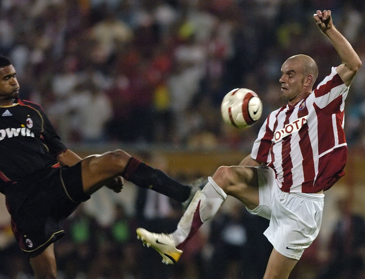 SPORT FOOTBALL SOCCER RED STAR STELLA ROSA MILAN UEFA CHAMPIONS LEAGUE QUALIFIER GAME FUDBAL MILANO  Dusan Djokic 22.8.2006.photo: Pedja Milosavljevic