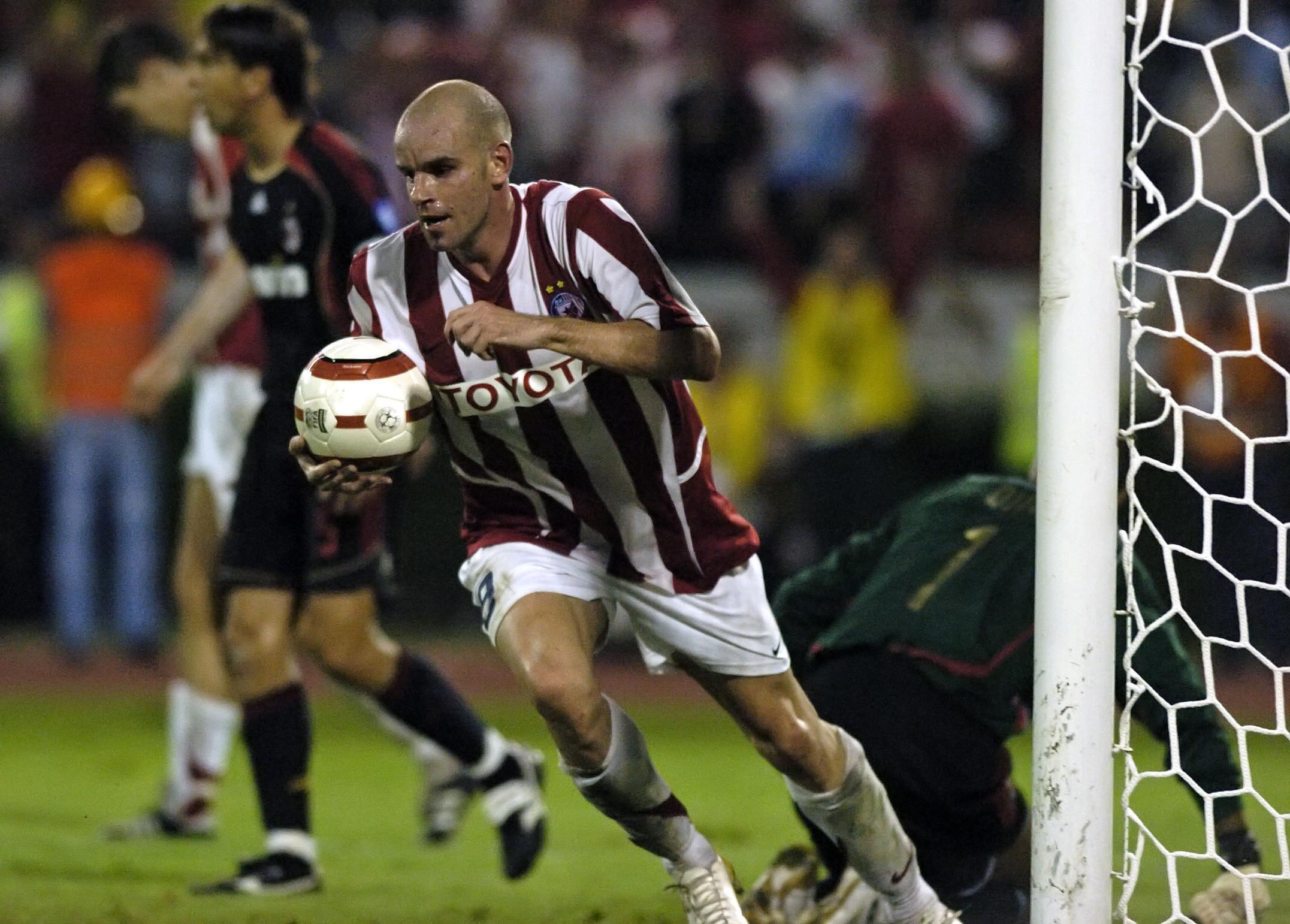 SPORT FOOTBALL SOCCER RED STAR STELLA ROSA MILAN UEFA CHAMPIONS LEAGUE QUALIFIER GAME FUDBAL MILANO Dusan Djokic 22.8.2006.photo: Pedja Milosavljevic
