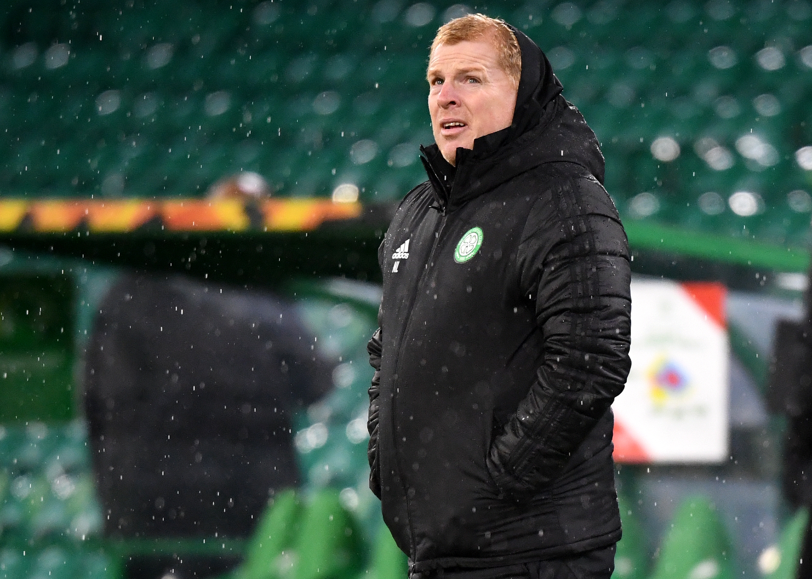 epa08875773 Celtic manager Neil Lennon before the UEFA Europa League group H soccer match between Celtic Glasgow vs OSC Lille in Glasgow, Britain, 10 December 2020.  EPA-EFE/Andy Buchanan / POOL