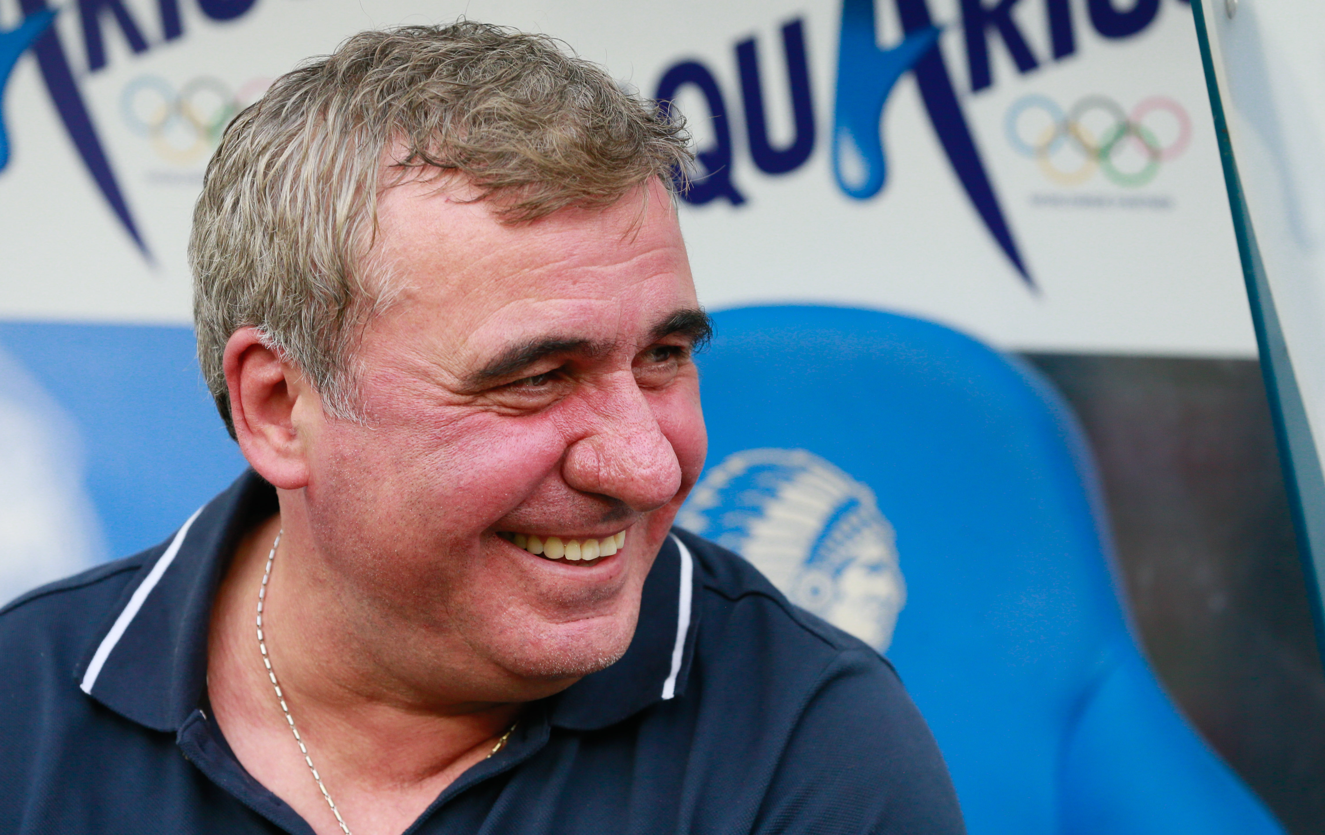 epa07740568 Head coach of FC Viitorul Gheorghe Hagi  during the UEFA Europa League second qualifying round, 1st leg match in Gent, Belgium, 25 July 2019.  EPA-EFE/STEPHANIE LECOCQ