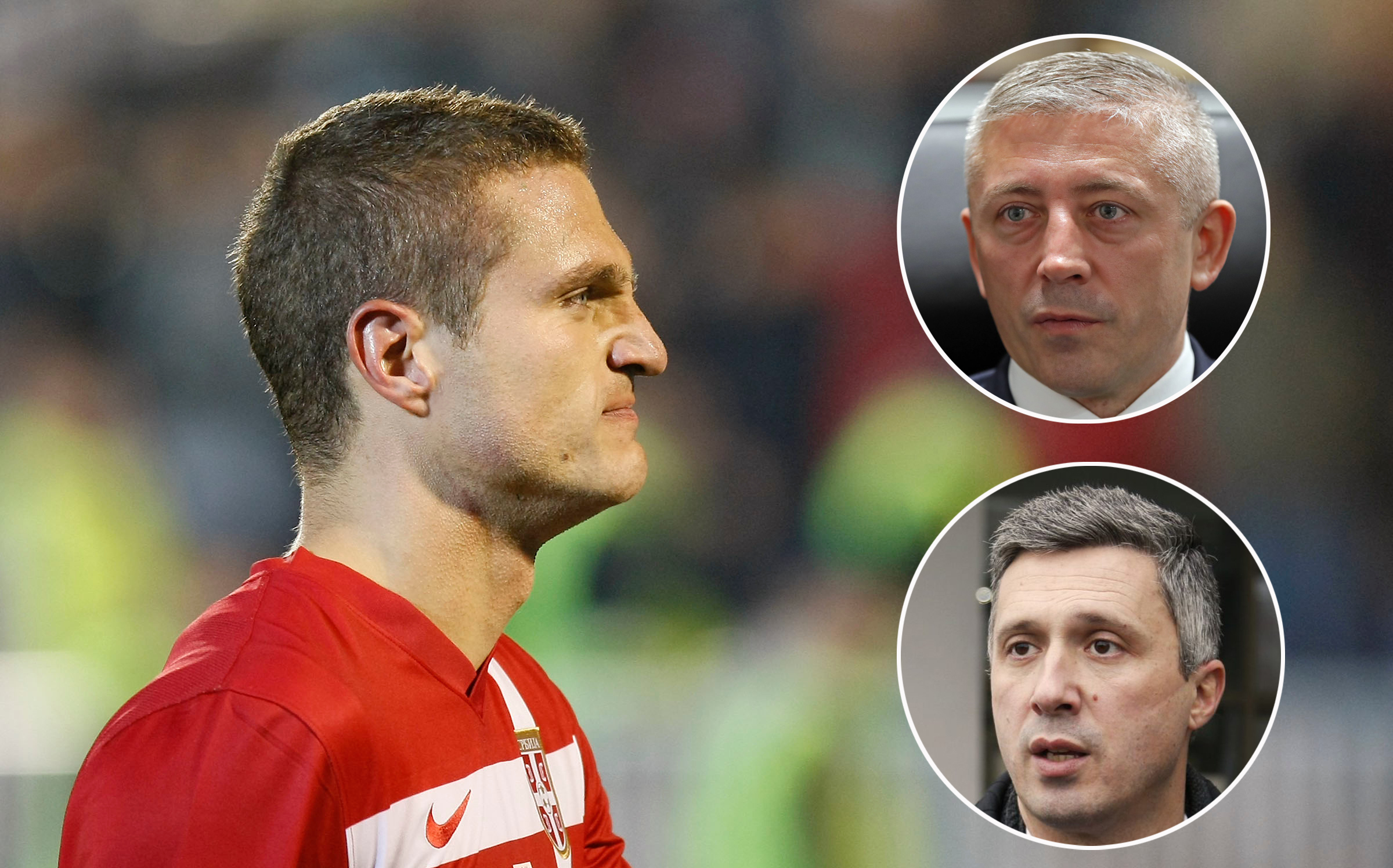 Slavisa Kokeza, Bosko Obradovic, Fudbal, Qualifications for UEFA EURO 2012.Serbia Vs. Estonia.Nemanja Vidic, react.Belgrade, 08.10.2010..foto: Srdjan Stevanovic/Starsportphoto ©