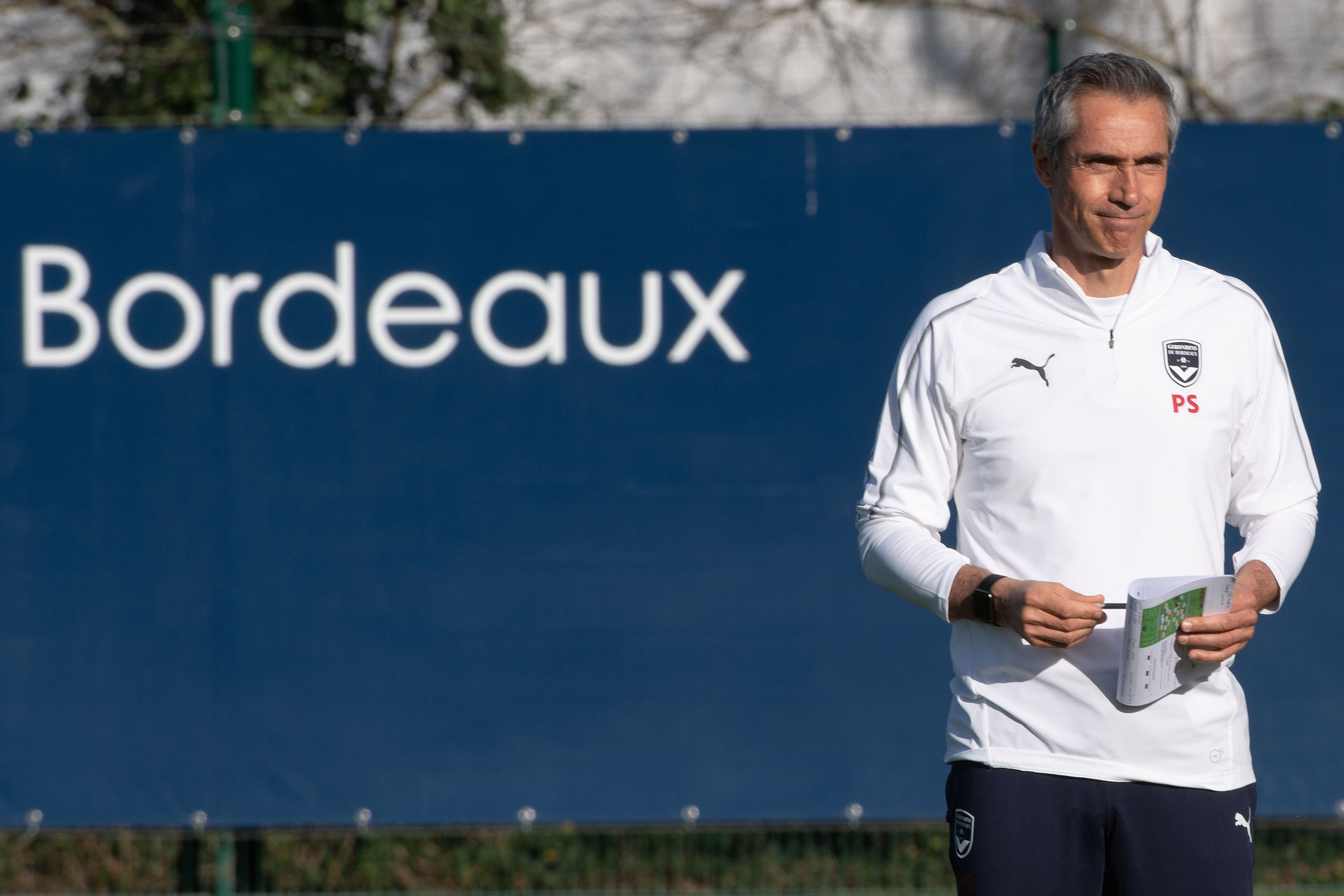 epa07429440 Portuguese Paulo Sousa reacts during his first training as new coach with the Girondins Bordeaux team at Le Haillan in South Western France, 11 March 2019. He signed for three years.  EPA-EFE/CAROLINE BLUMBERG