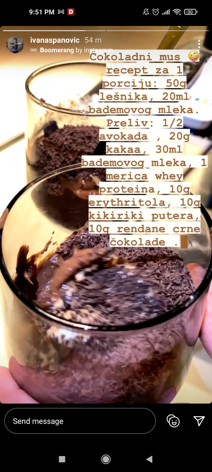 ivana španović recept čokoladni mus