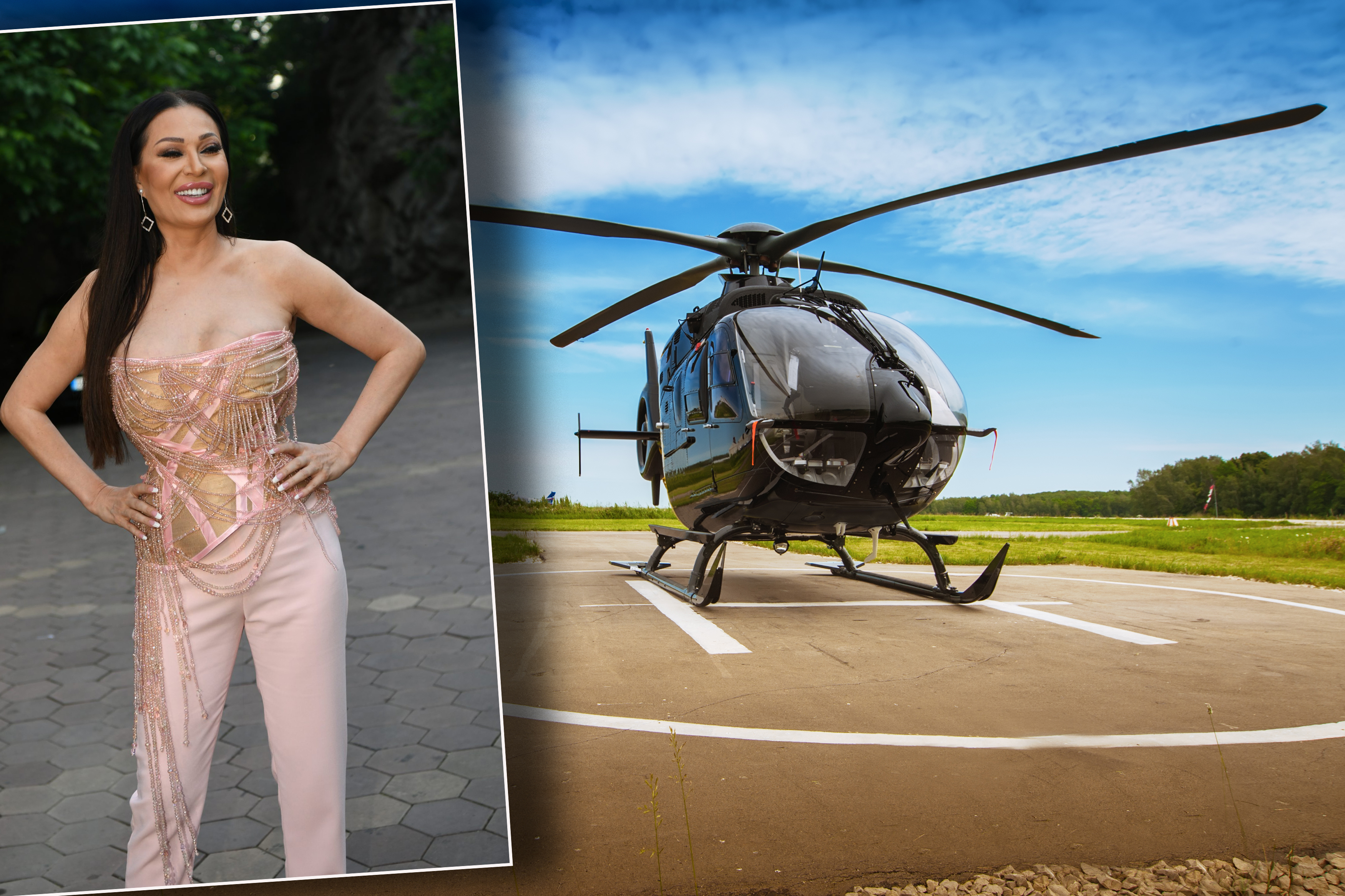 Helicopter parked at the helipad Ceca Raznatovic