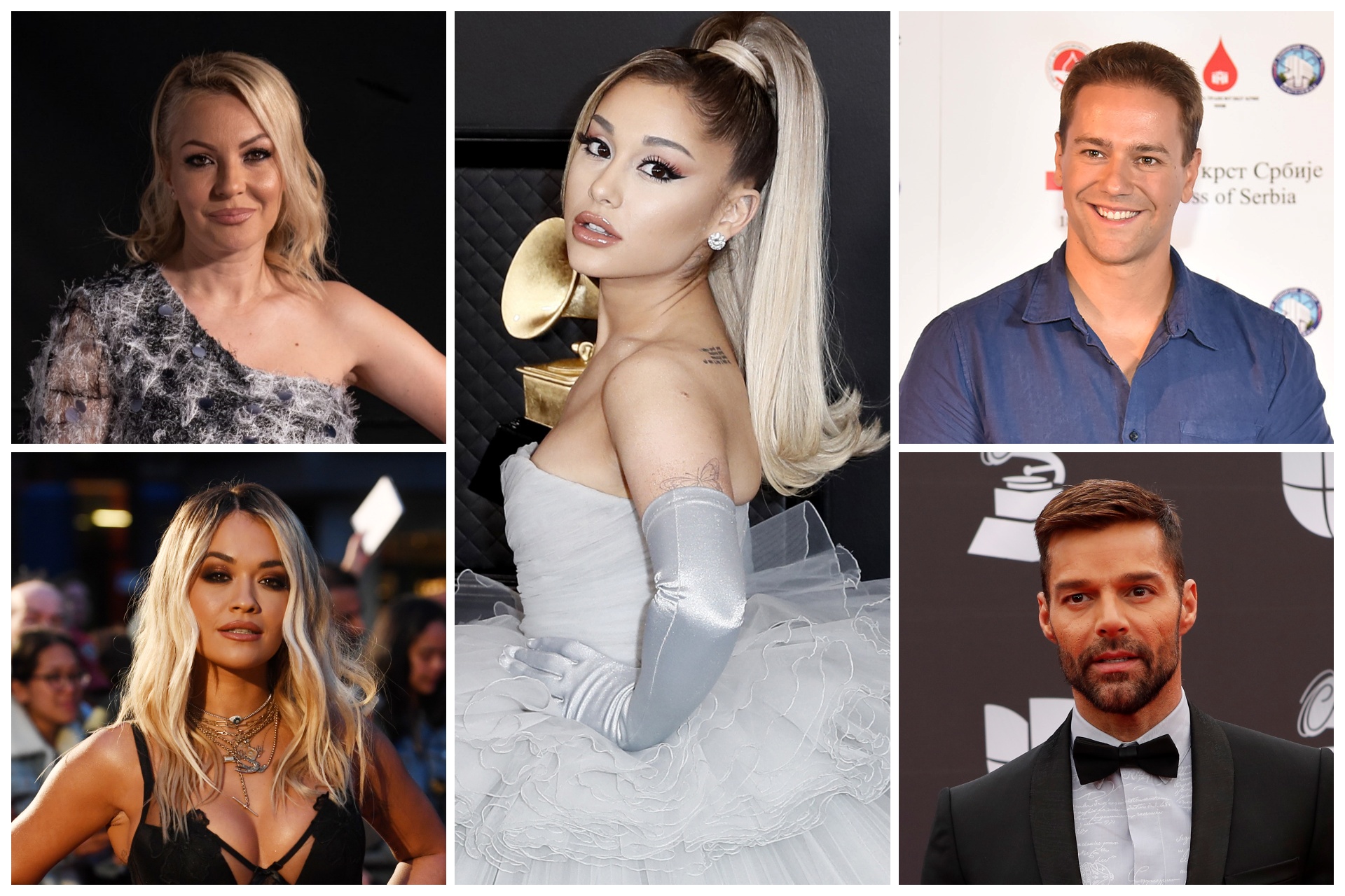 kombo Ivana Selakov, Luka Raco, Rita Ora, Ariana Grande,Riki Martin