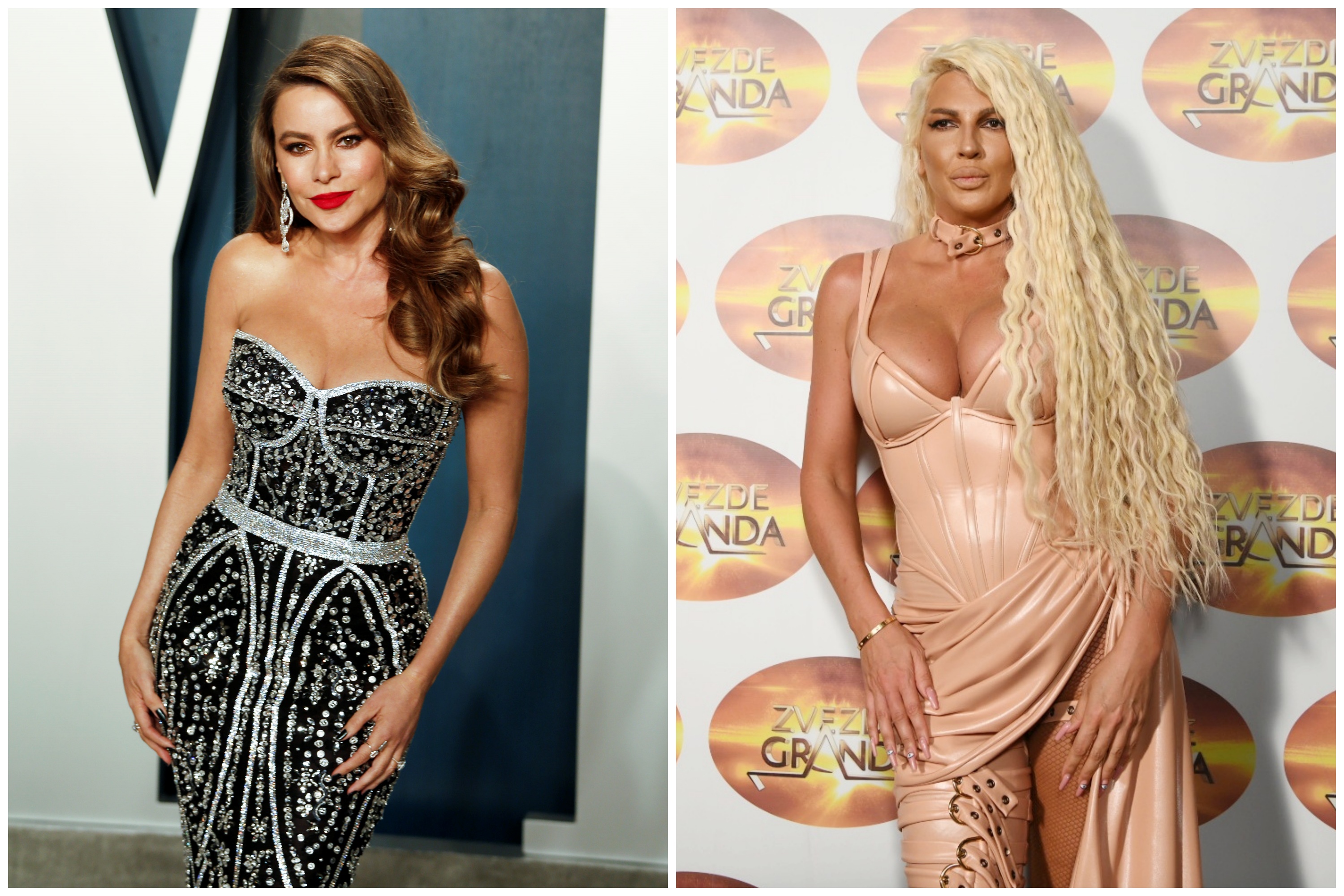 Sofija Vergara, Sofia Vergara, Jelena Karleuša, kombo Foto: EPA-EFE/RINGO CHIU/Vesna Lalić/Nova.rs