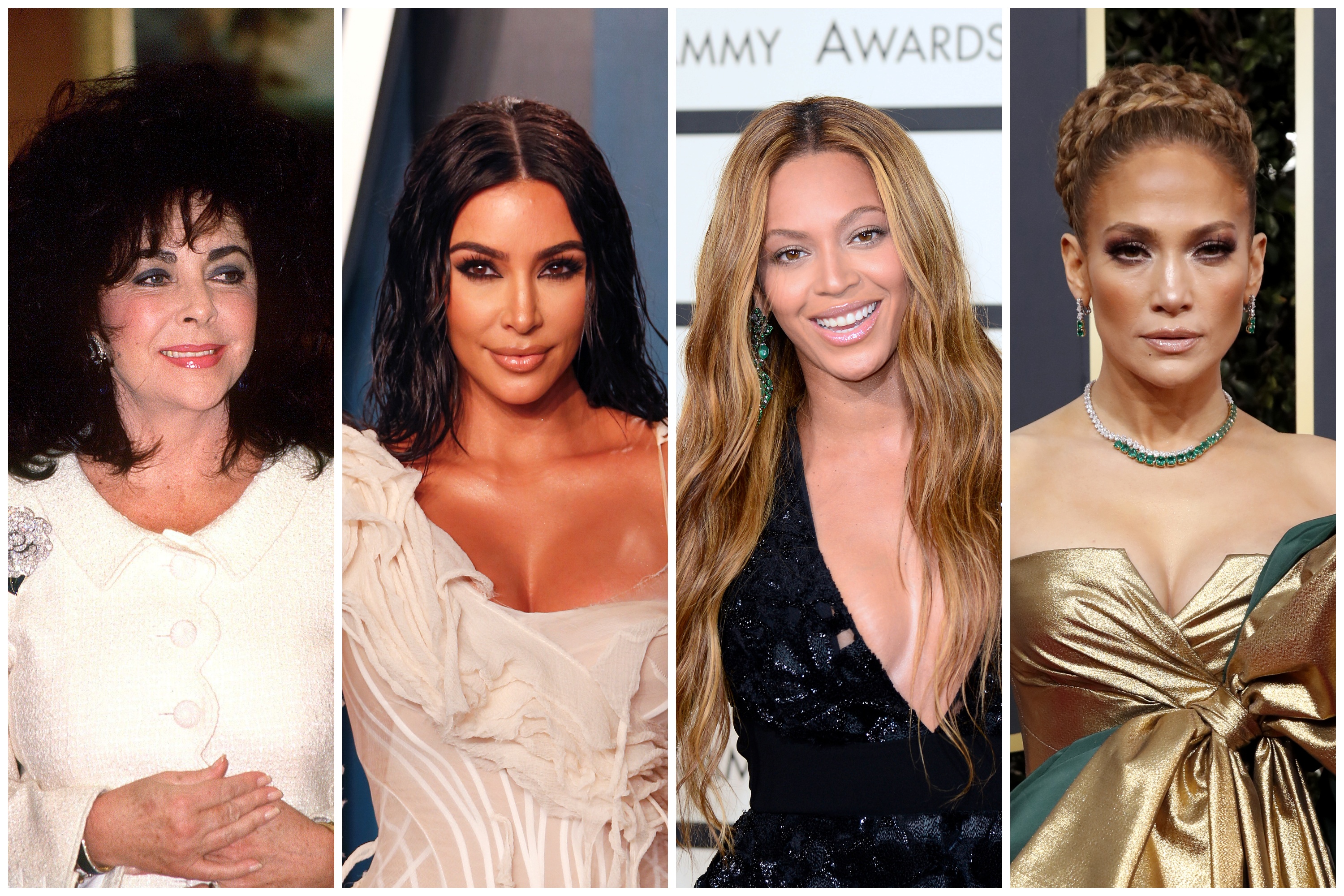 Elizabet Tejlor, Kim Kardašijan, Bijonse, Dženifer Lopez, kombo Foto: EPA/ANGEL MILLAN/MICHAEL NELSON/EPA-EFE/RINGO CHIU/NINA PROMMER