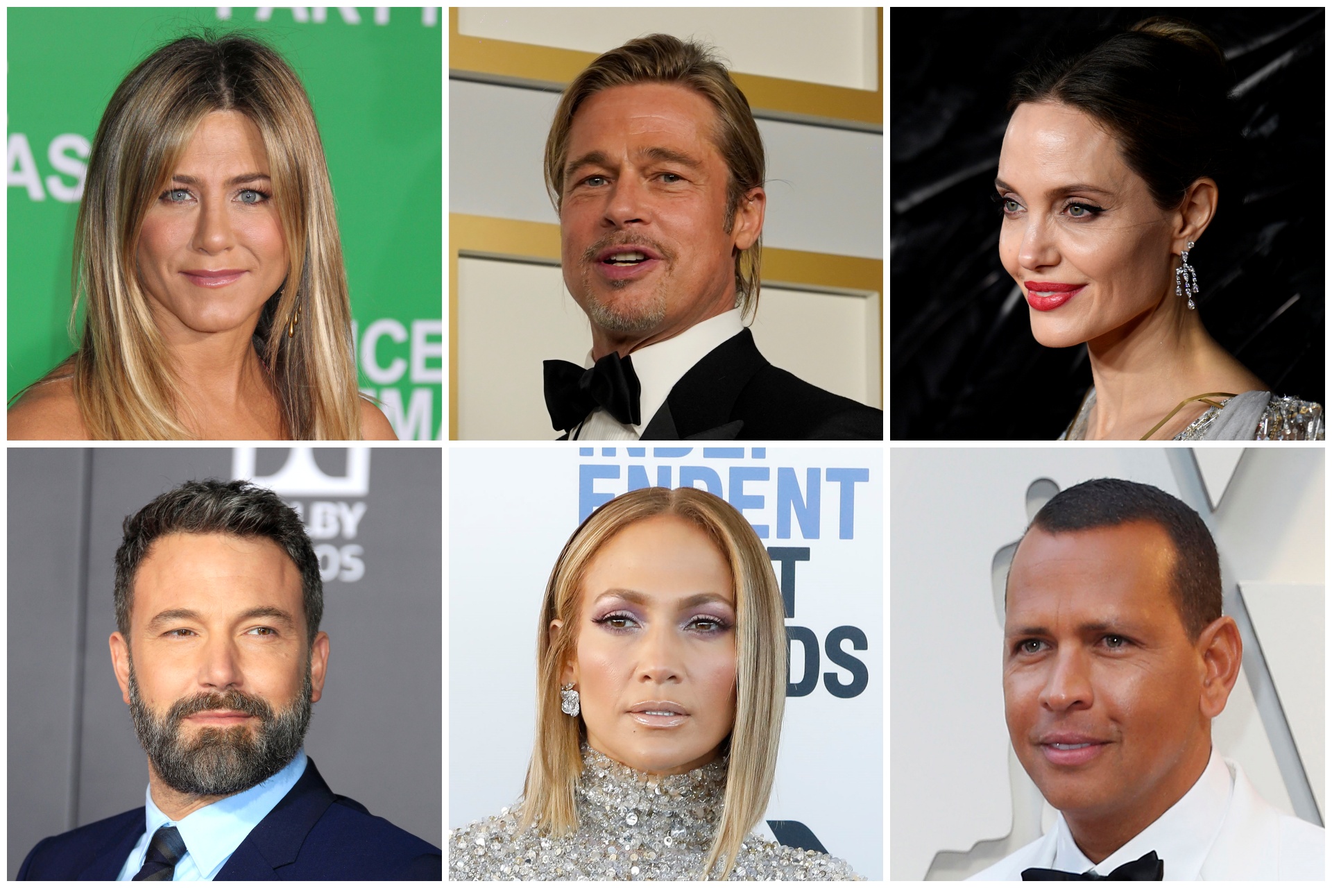 Anđelina Džoli, Bred Pit, Dženifer Aniston, Džej Lo, Ben Aflek, Aleks Rodrigez kombo