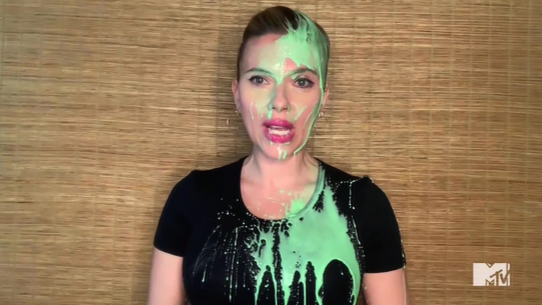 Scarlett Johansson gets 'accidentally' slimed by husband Colin Jost during acceptance speech at 2021 MTV Movie &amp; TV Awards