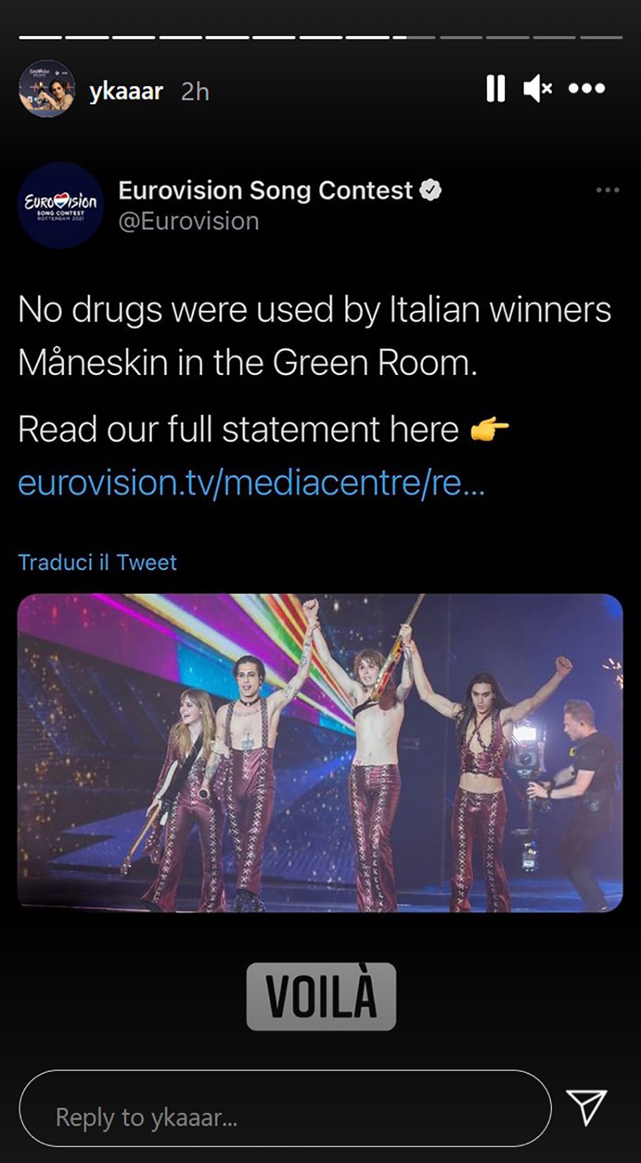 Italija, Italijani, Evrovizija Foto: Instagram/ykaaar