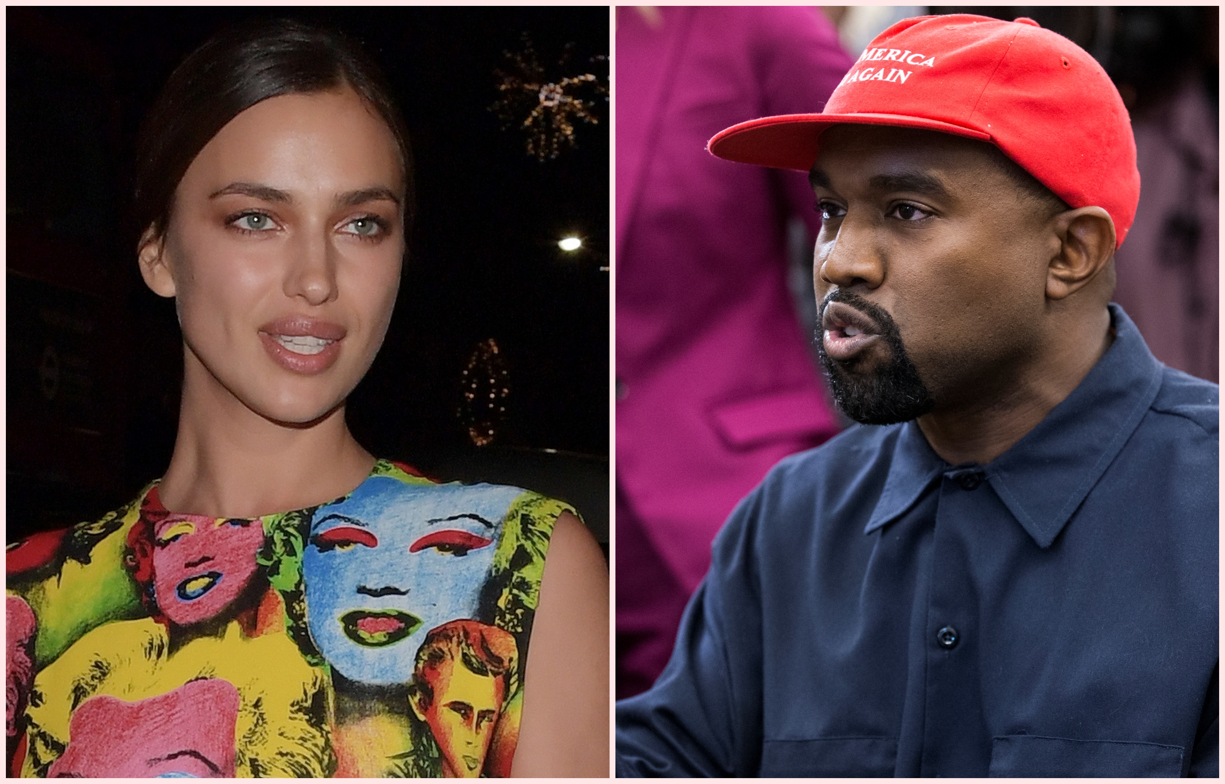 collage Irina Shayk i Kanye West