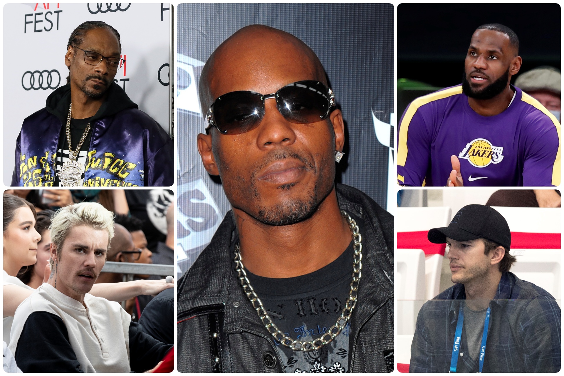 DMX, Snup Dog, Džastin Biber, Ešton Kučer i Džejms Lebron