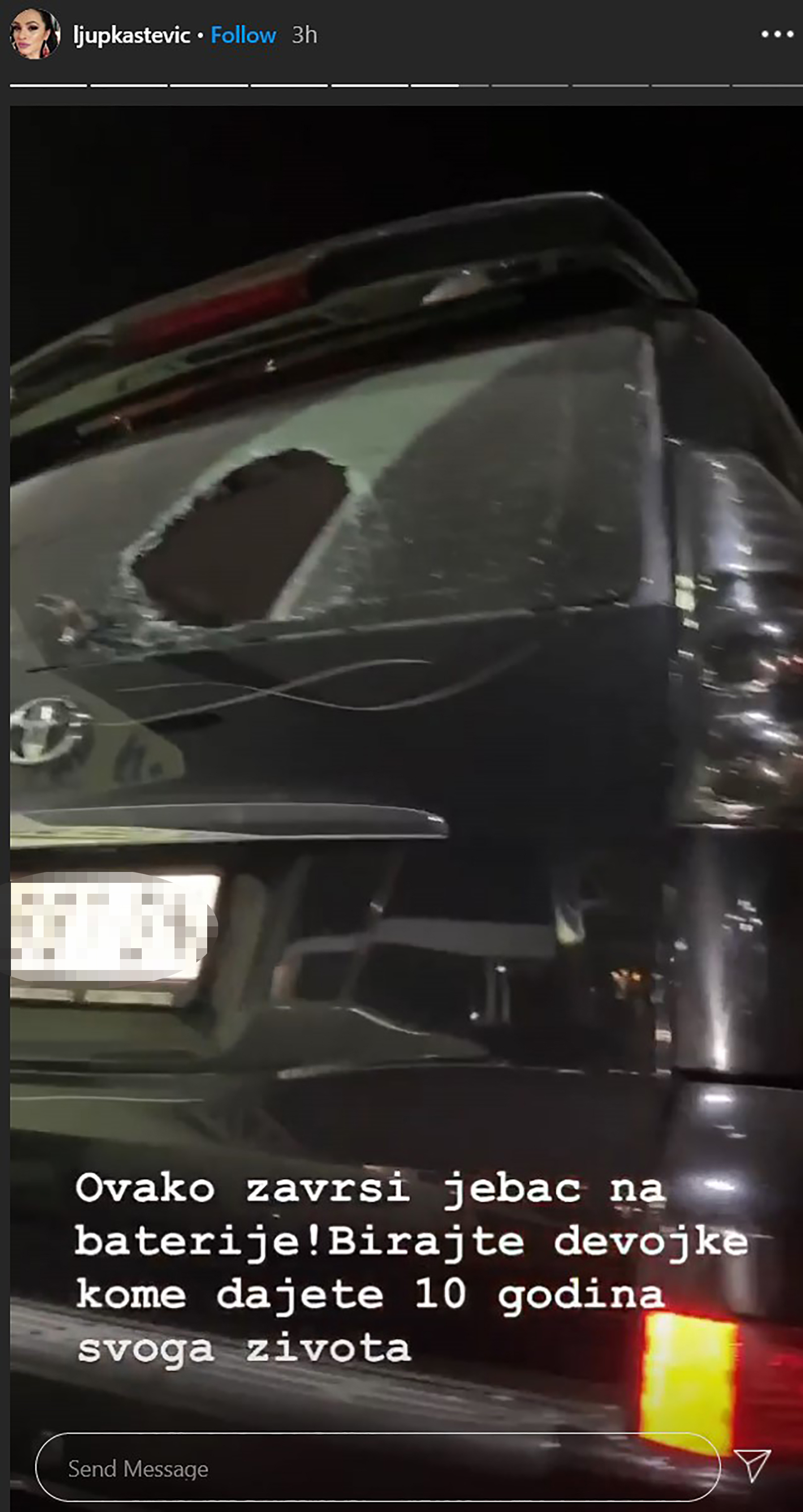 Ljupka Stevic unistila automobil