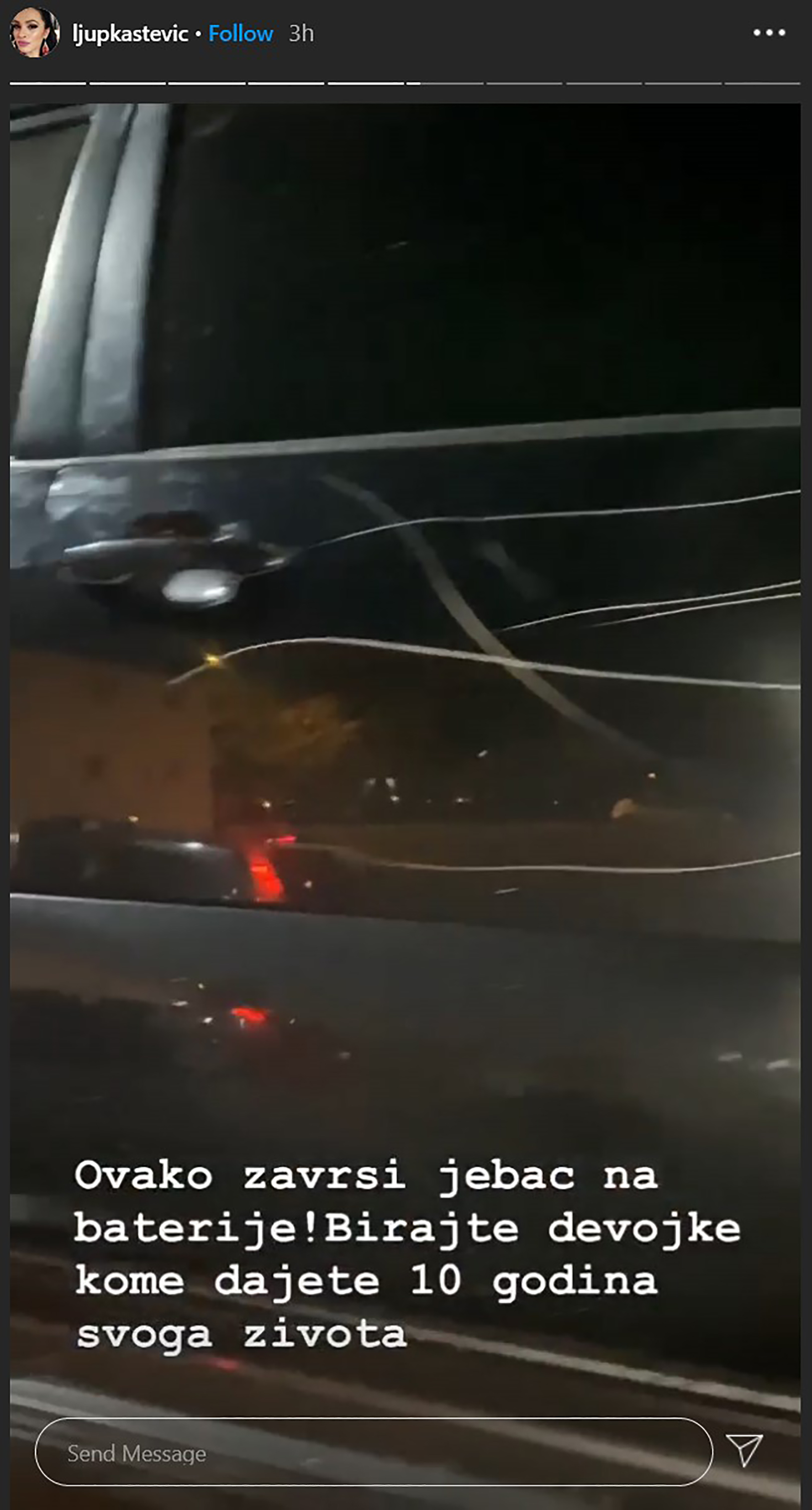 Ljupka Stevic unistila automobil