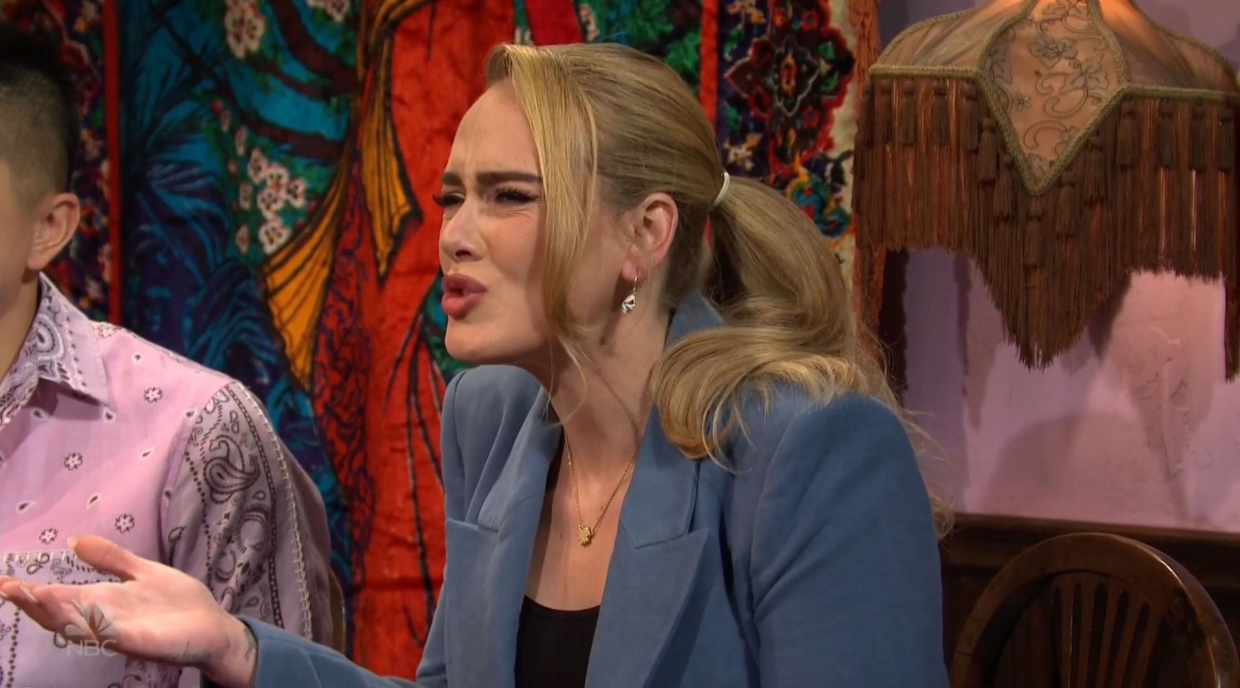 Adele hosts Saturday Night Live for the first time - and after appearing in several sketches closes the show by urging Americans to vote