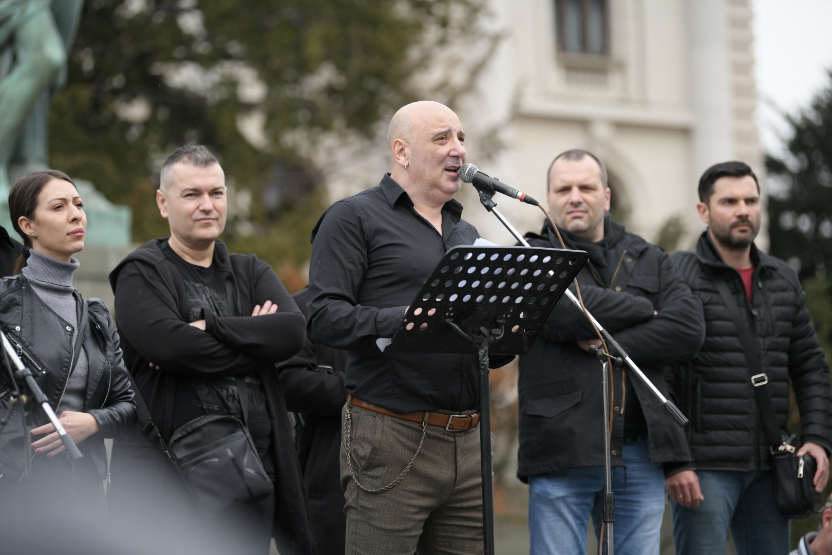 Beograd, 14.03.2021. Protest muzičara ispred Skupštine, muzičari Foto: Dragan Mujan/Nova.rs