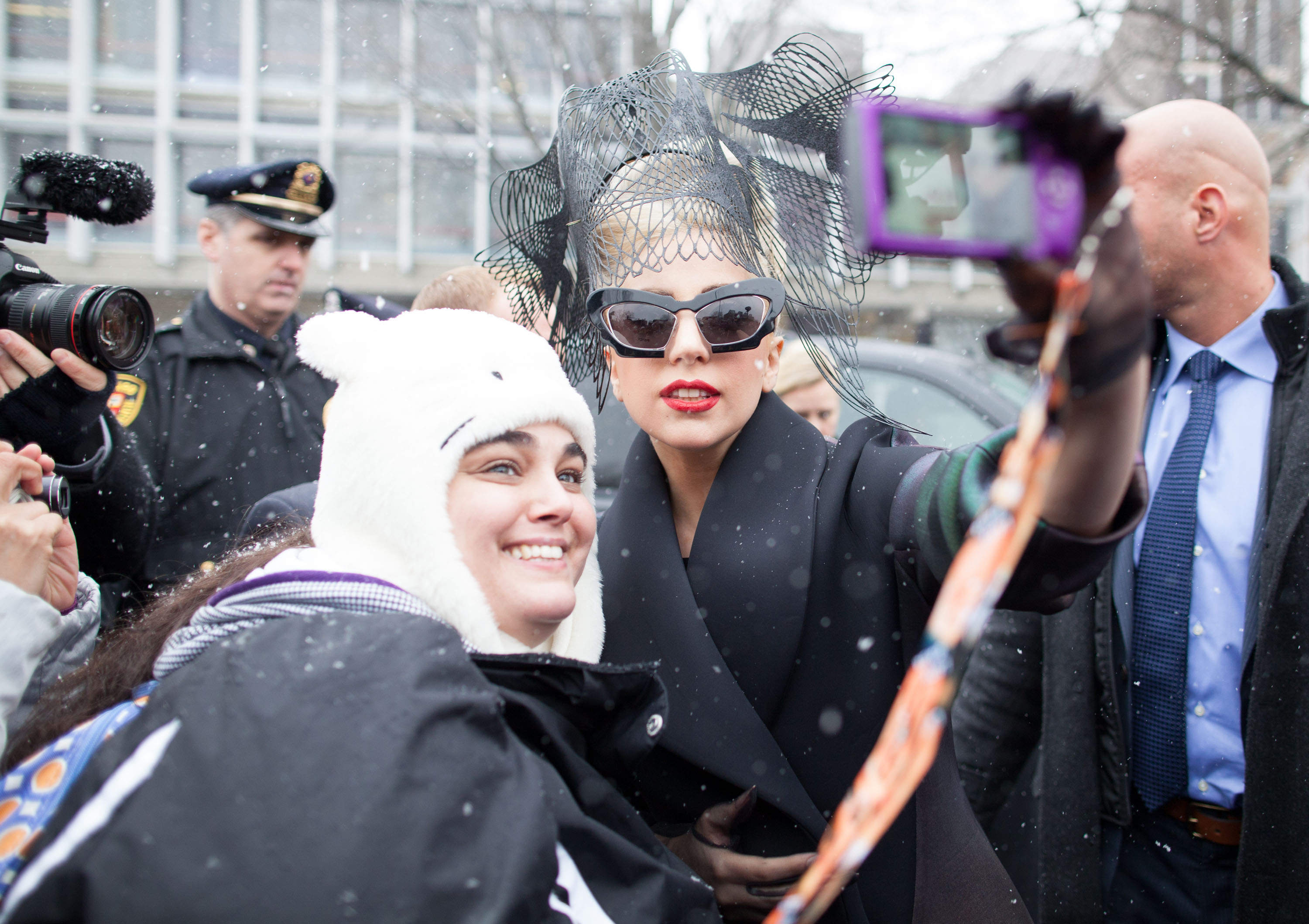 Lady Gaga Stops By Harvard Yard