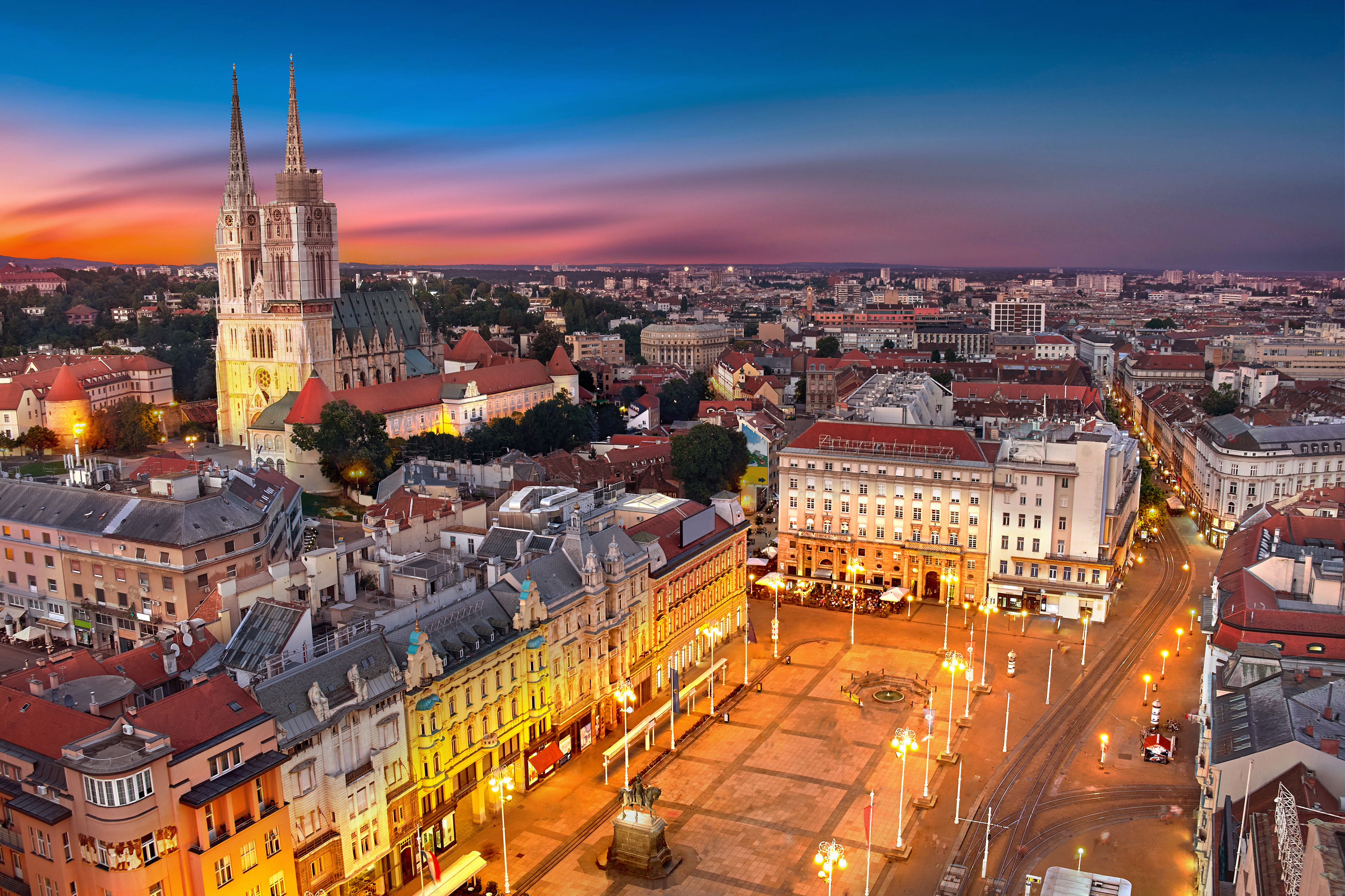 Zagreb, Hrvatska, veče, sumrak, noć Ilustracija Foto: Shutterstock
