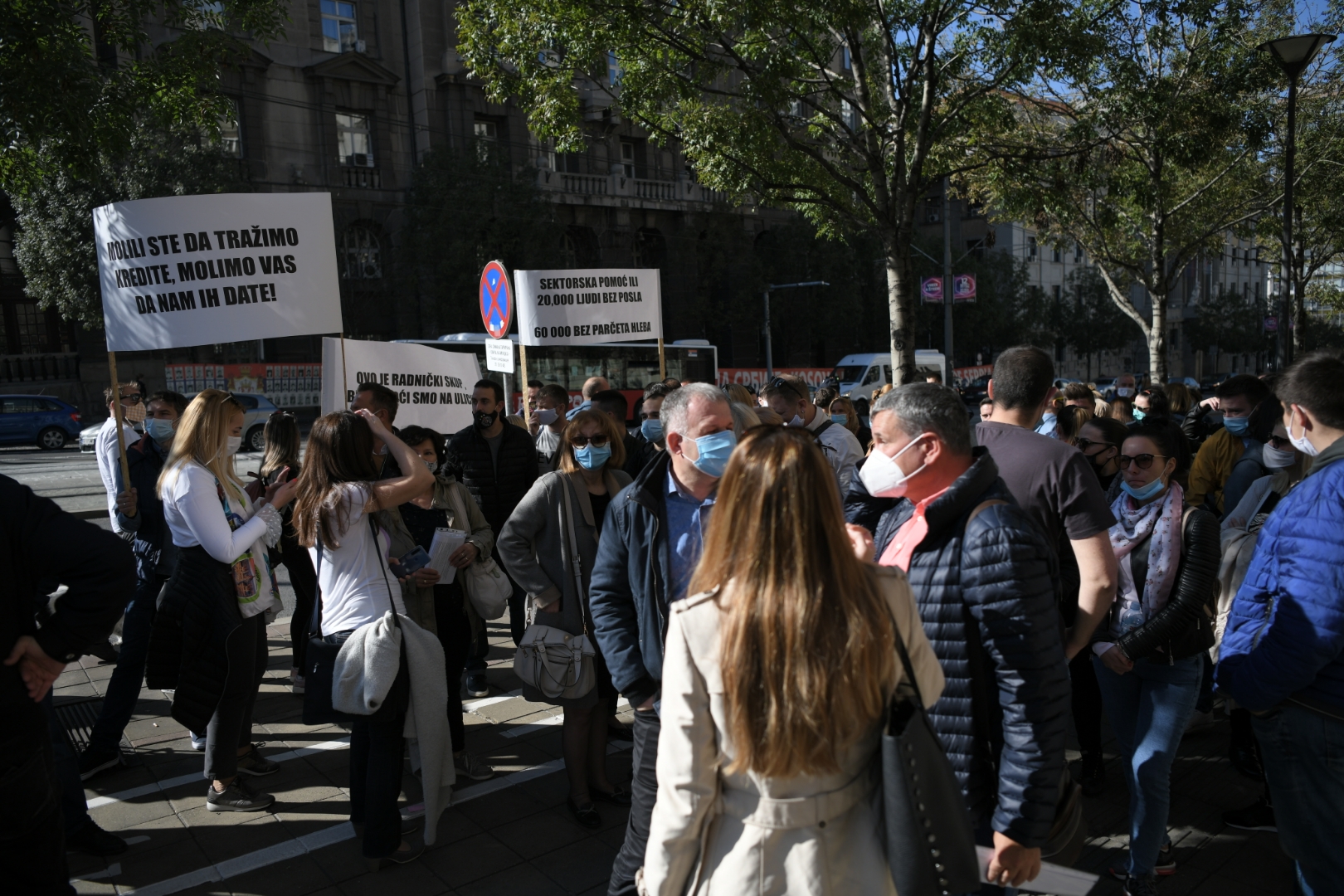 Beograd, 22.10.2020. Vlada Srbije, Protest turističkih radnika, protest turn agencije, turizam Foto: Dragan Mujan/Nova.rs