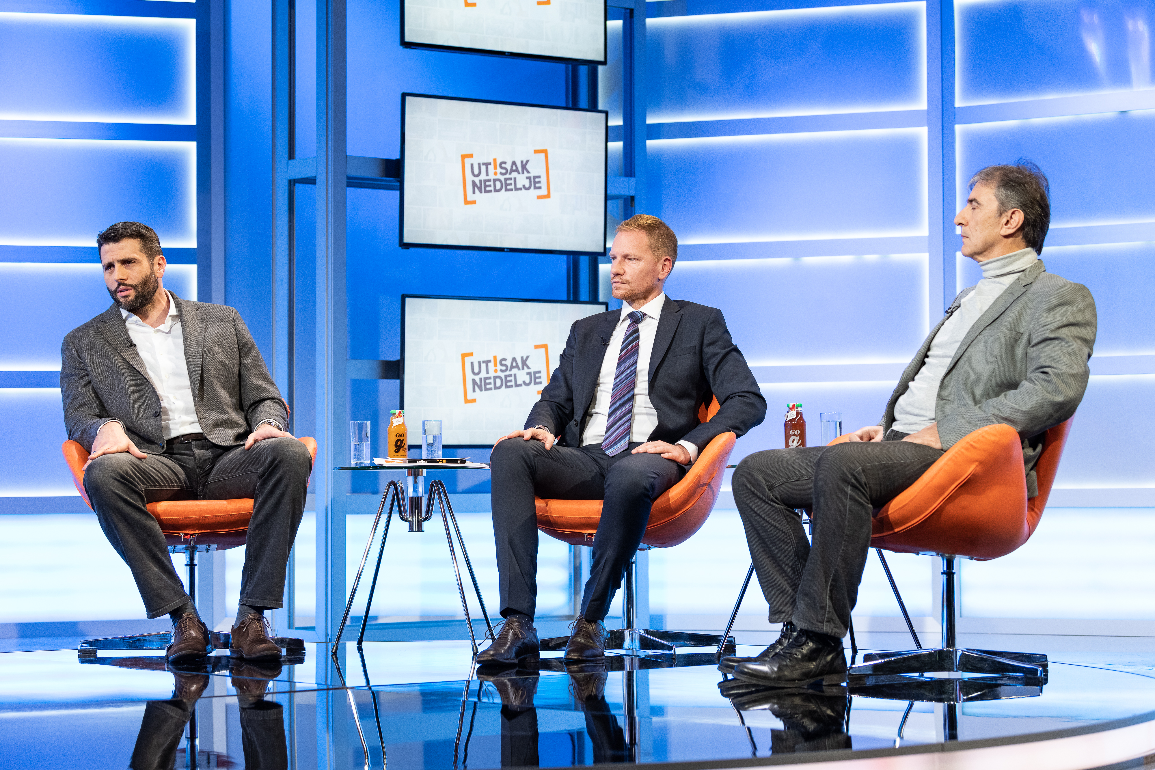 Beograd 25.10.2020.  Aleksandar Šapić, Milan Antonijević, Cvijetin Milivojević, emisija Utisak nedelje Foto: Ivan Dinić/Nova S
