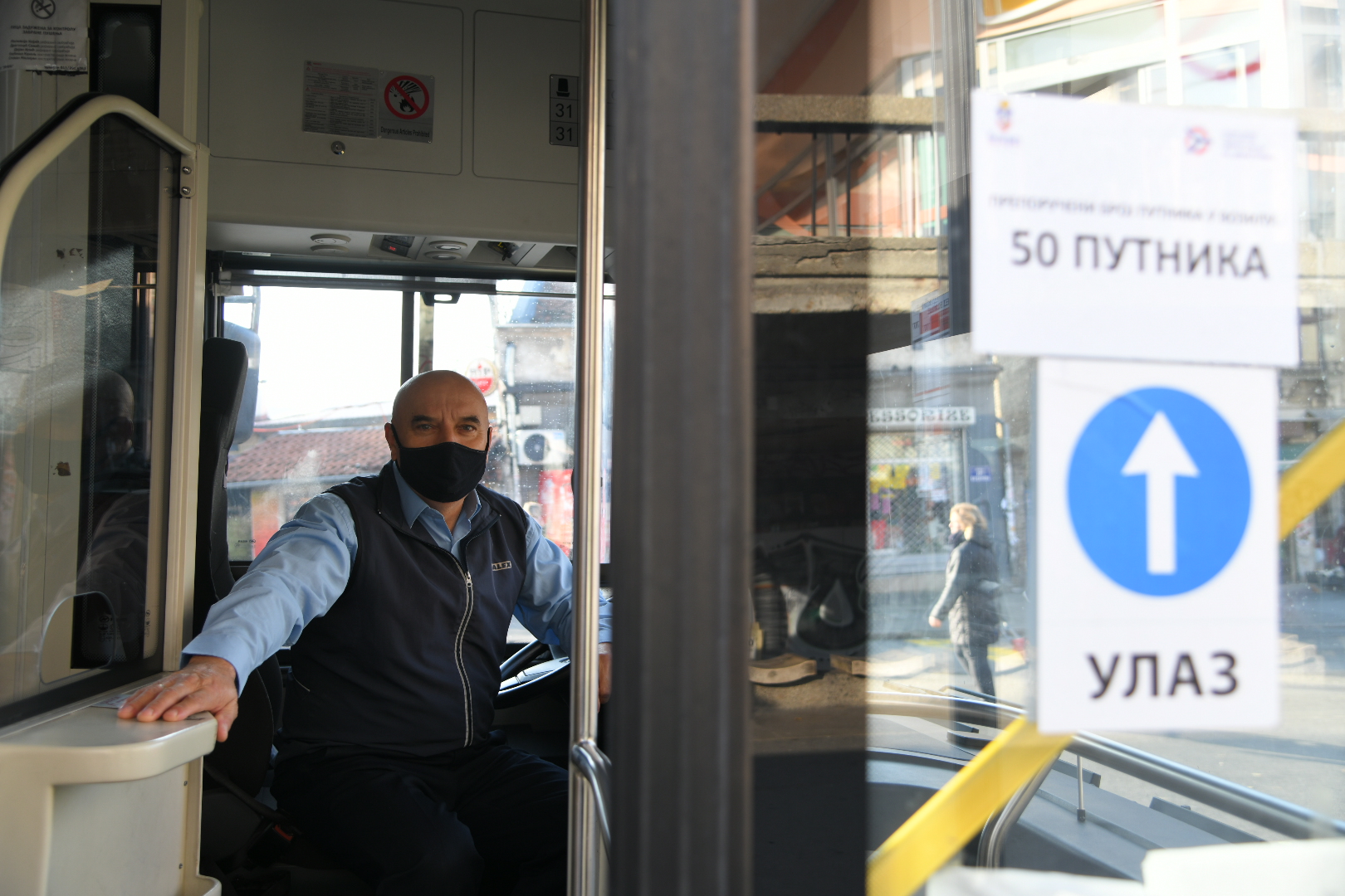 Beograd 12.02.2020. GSP, autobus, gradski prevoz, maske, maska, koronavirus, epidemiološke mere, putnici, vozač autobusa Foto: Nemanja Jovanović/Nova.rs